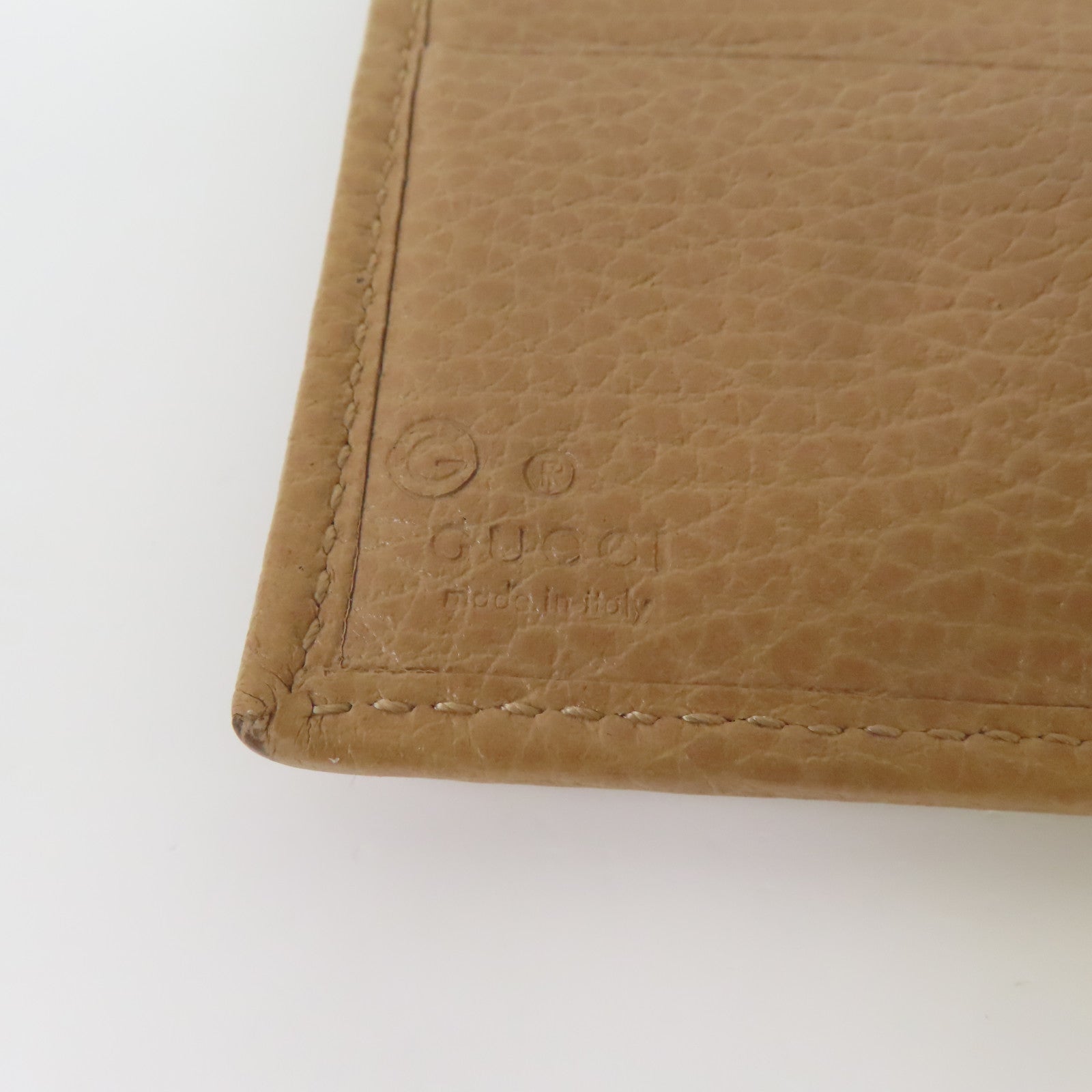 GUCCI 【激減優惠】皮革Wallet金扣錢包啡色
