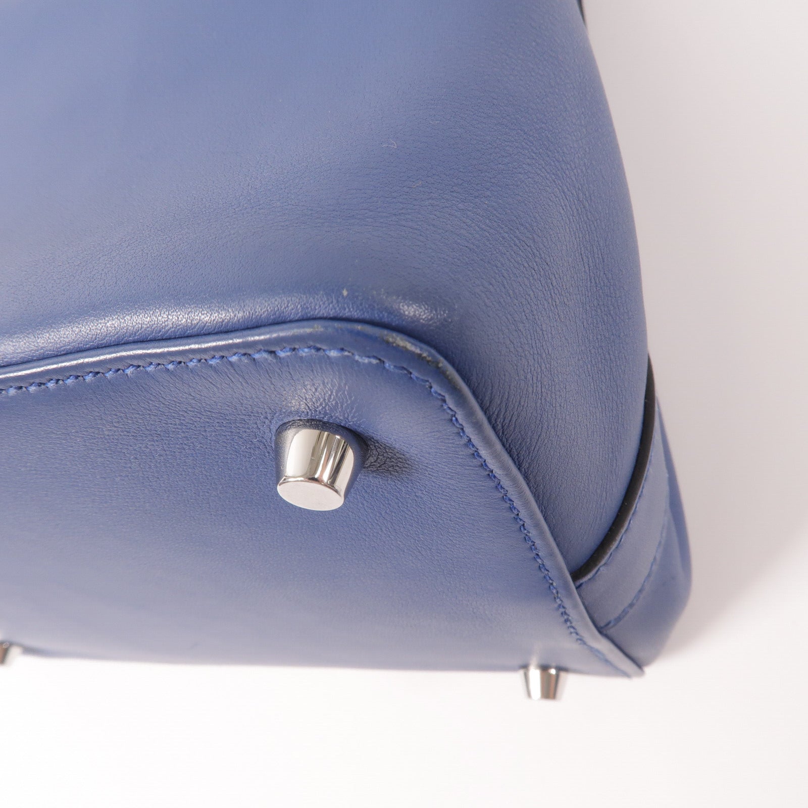 HERMES Swift皮革Toolbox 20手挽肩背兩用袋Bleu Agate
