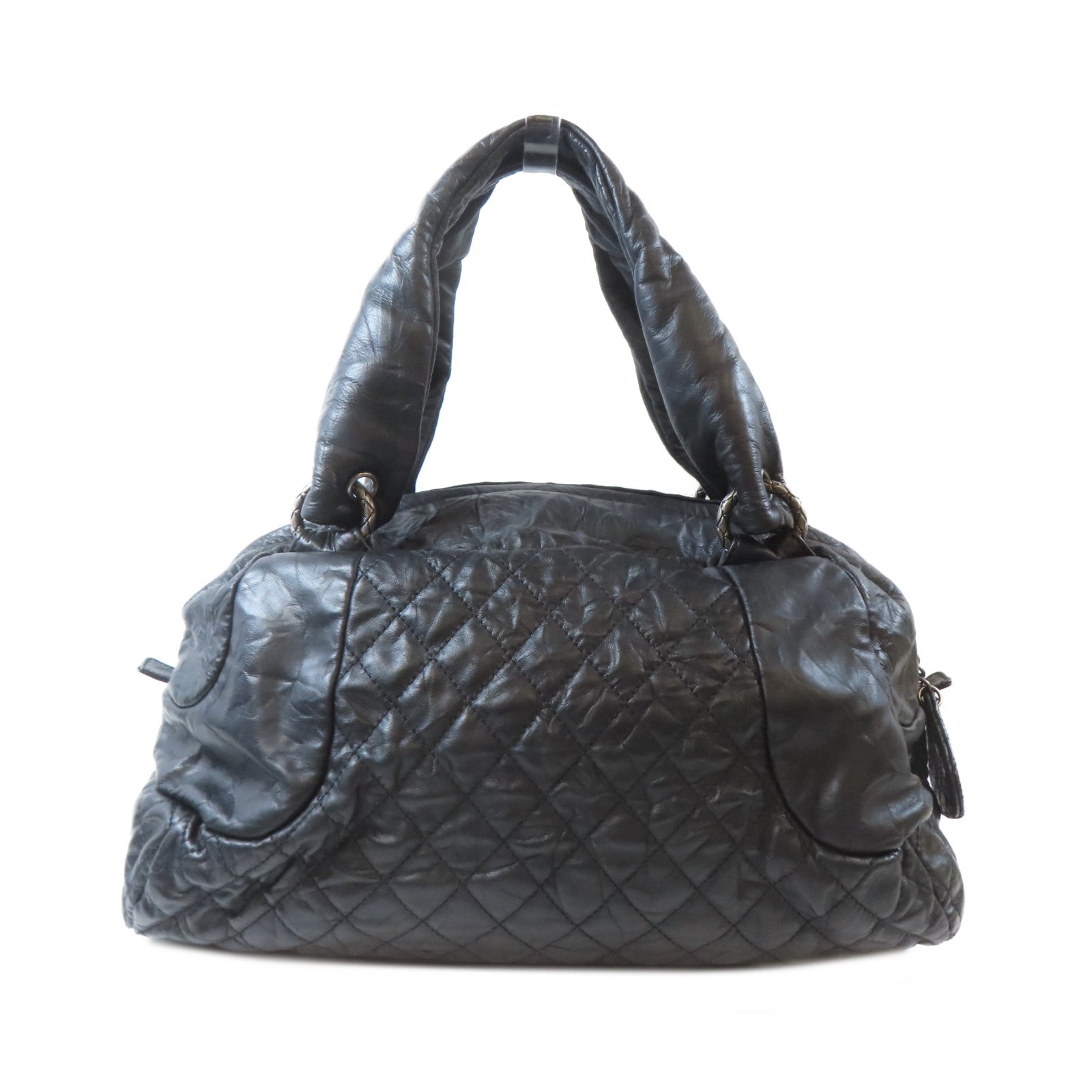 CHANEL 【激減優惠】菱格牛皮皮革Shoulder Bag銀扣肩背袋黑色