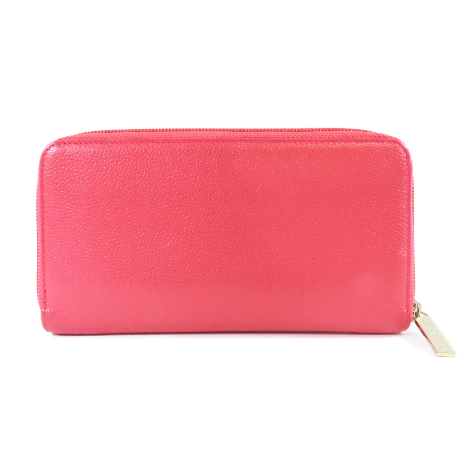 CHANEL 【激減優惠】Caviar皮革Long Wallet金扣長錢包粉紅色