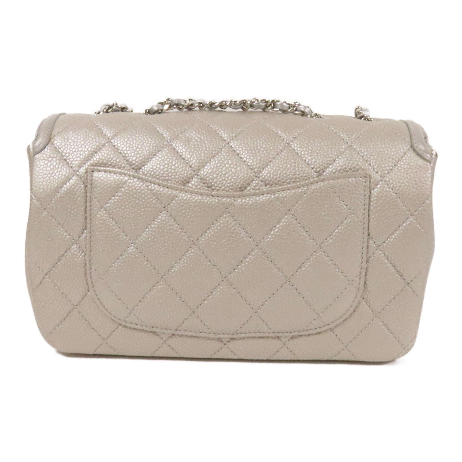 CHANEL 牛皮皮革CC Filigree銀扣肩背袋