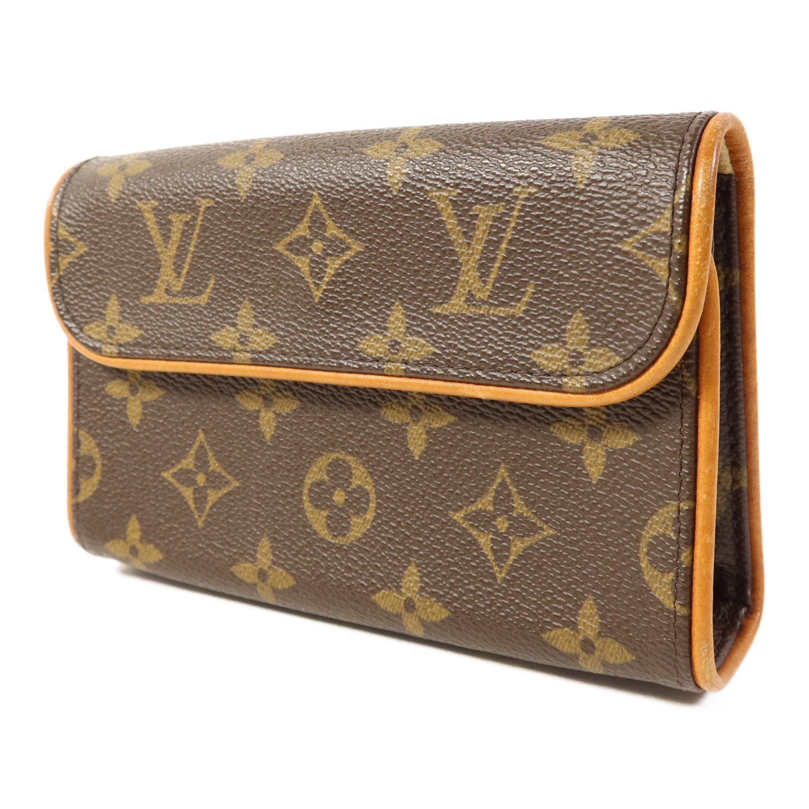 LOUIS VUITTON Monogram Pochette Florentine金扣腰包棕色