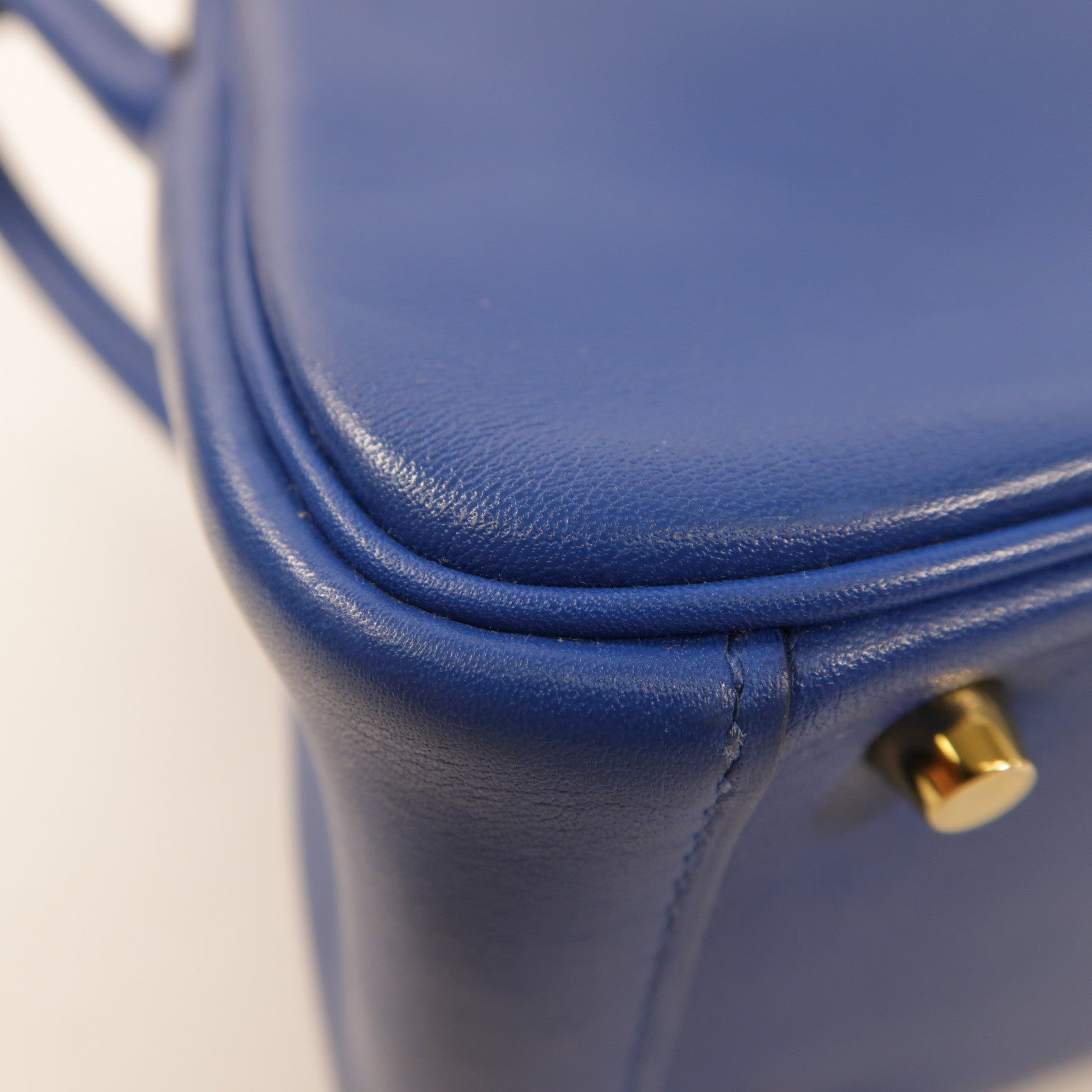 HERMES GHW Mini Lindy 20 Handbag Shoulder Bag Swift Leather Bleu France