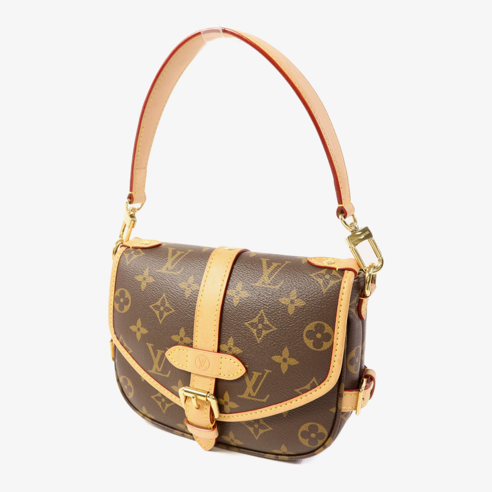 LOUIS VUITTON Monogram Saumur BB金扣手挽肩背兩用袋