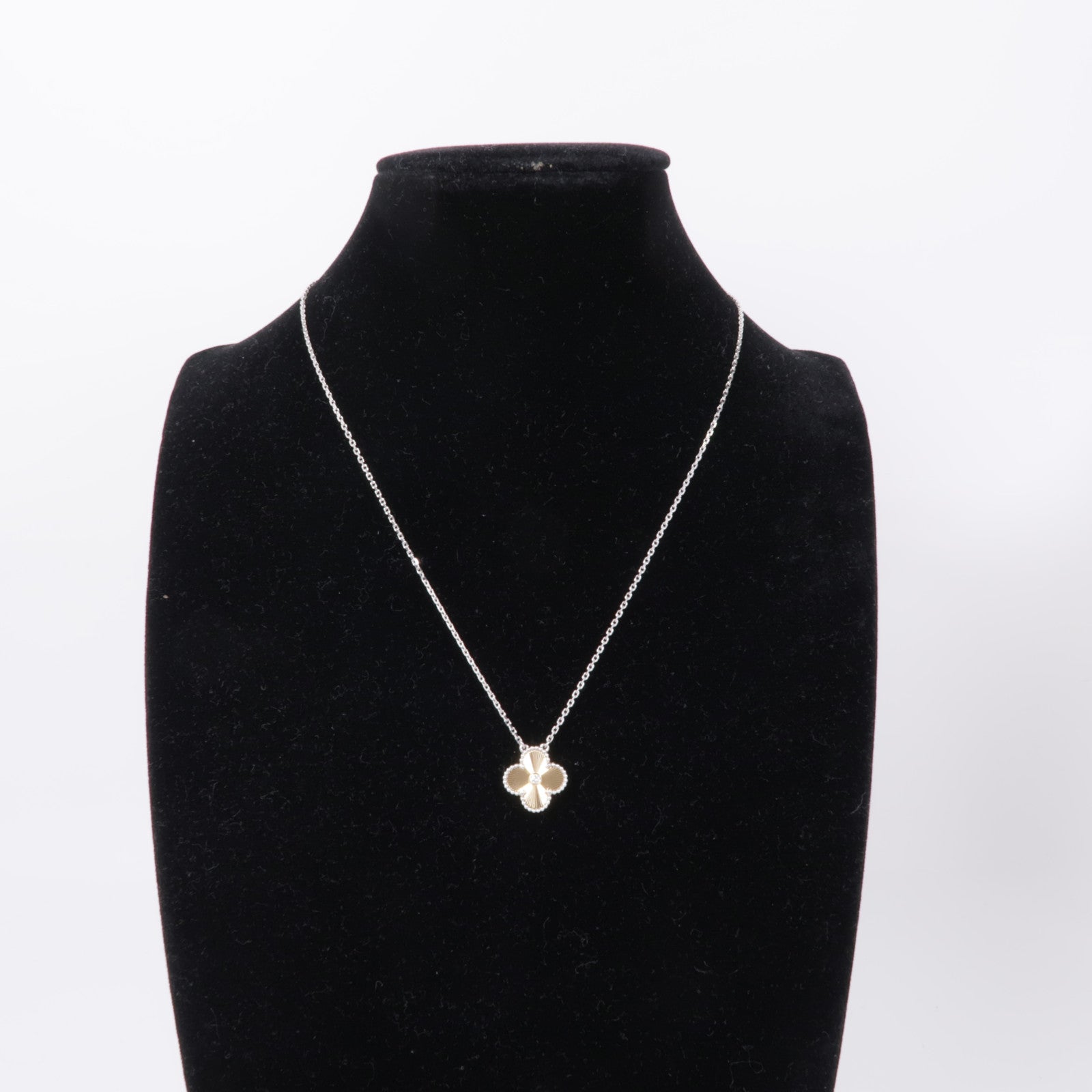 Van Cleef & Arpels 18K白金/玫瑰金 Vintage Alhambra Pendant項鍊