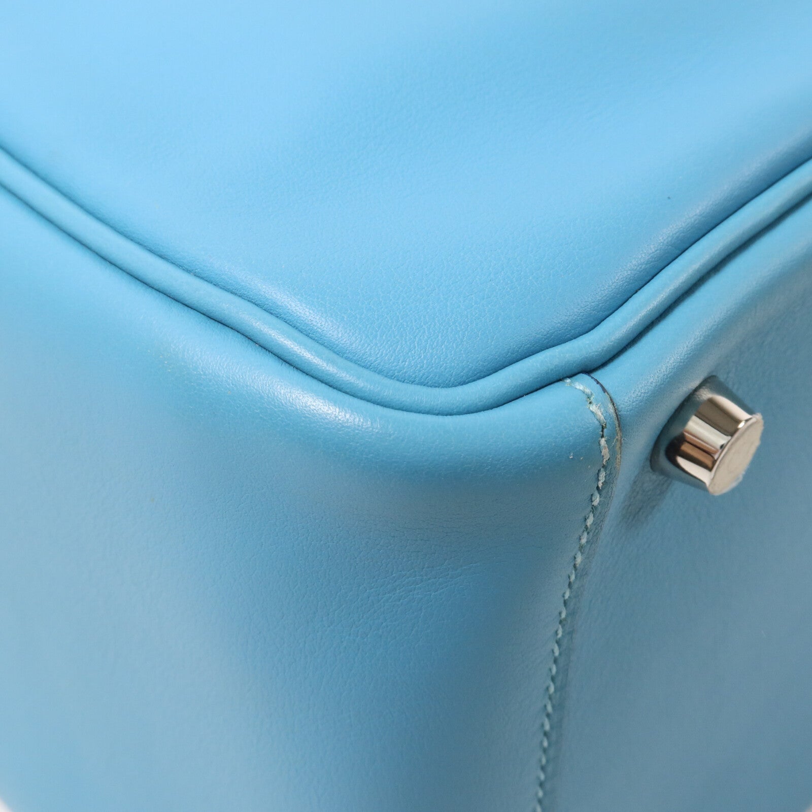 HERMES Swift皮革Lindy 26手挽肩背兩用袋Bleu Du Nord/Vert Verone
