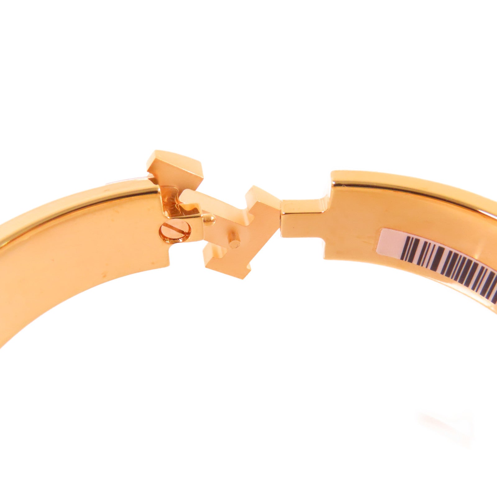 HERMES 金屬/琺瑯Clic-Clac H Bracelet金扣手鐲杏色