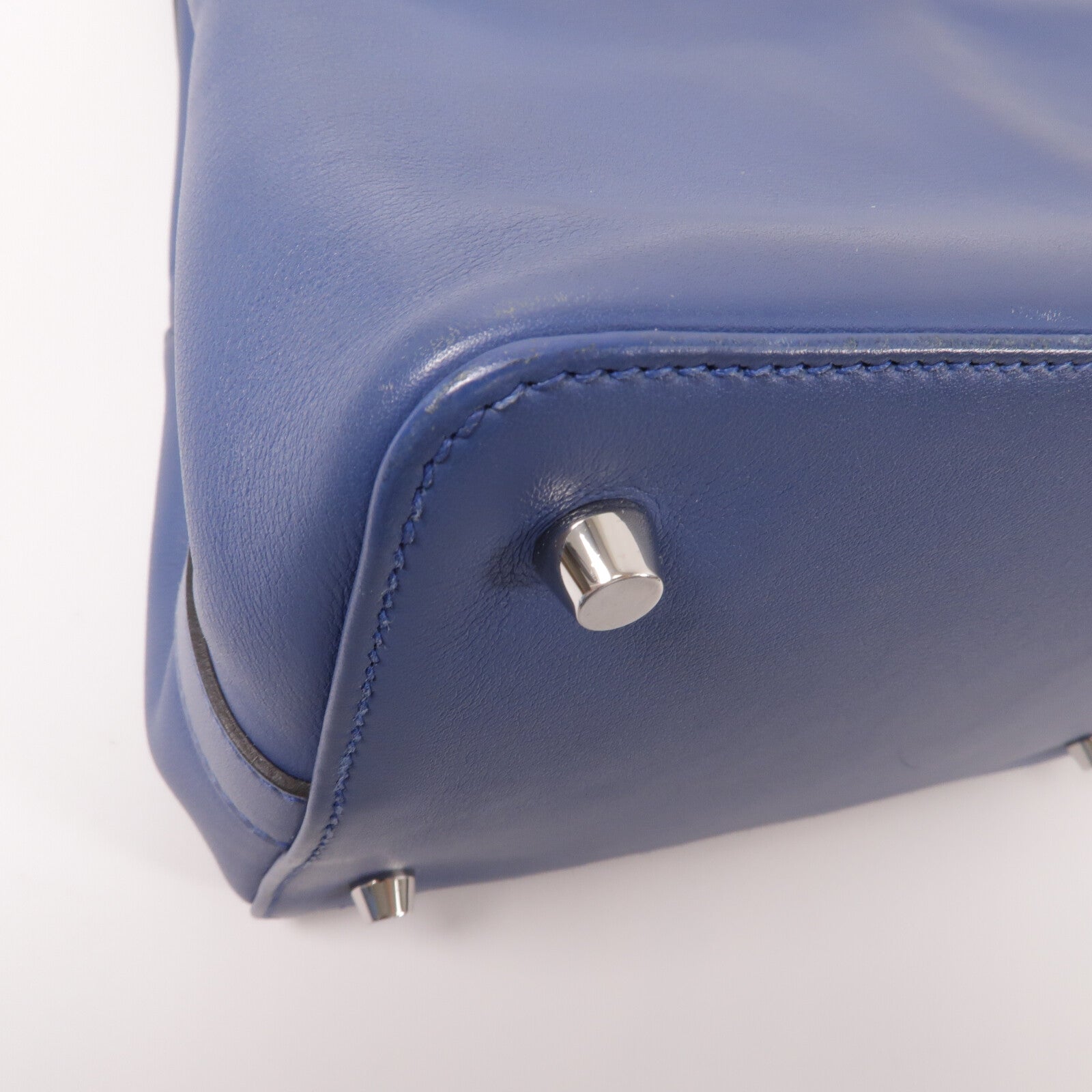 HERMES Swift皮革Toolbox 20手挽肩背兩用袋Bleu Agate