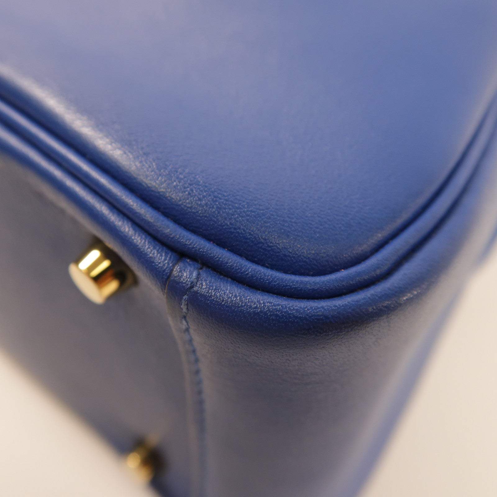 HERMES GHW Mini Lindy 20 Handbag Shoulder Bag Swift Leather Bleu France