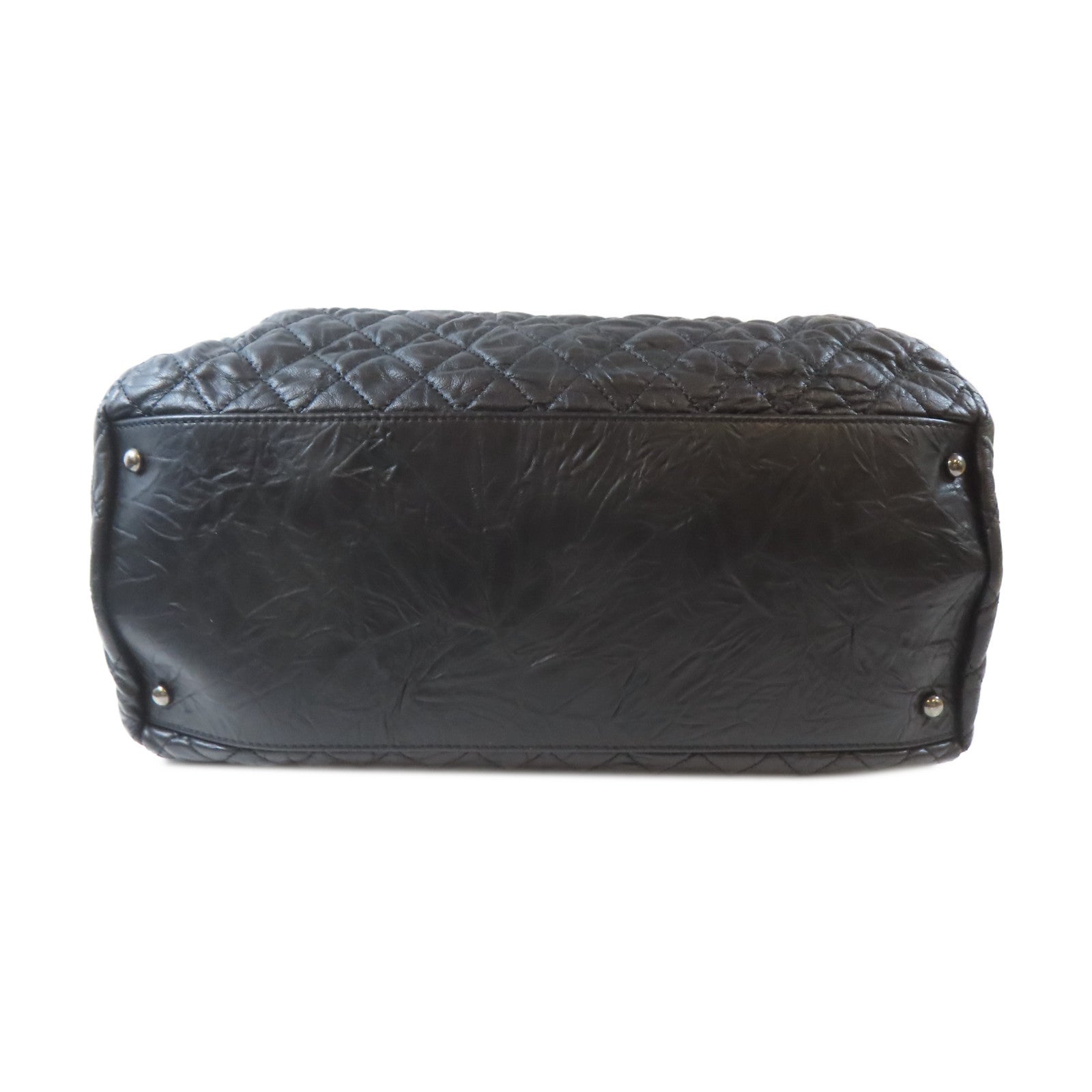CHANEL 【激減優惠】菱格牛皮皮革Shoulder Bag銀扣肩背袋黑色