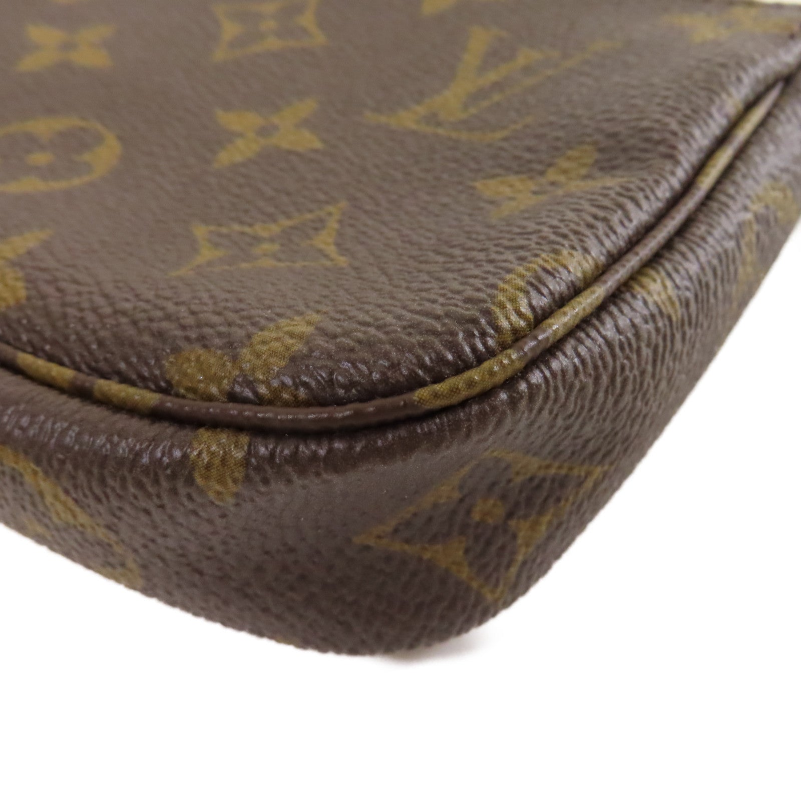 LOUIS VUITTON 【激減優惠】Monogram Mini Pochette Accessoires Pouch金扣鏈帶手挽袋啡色