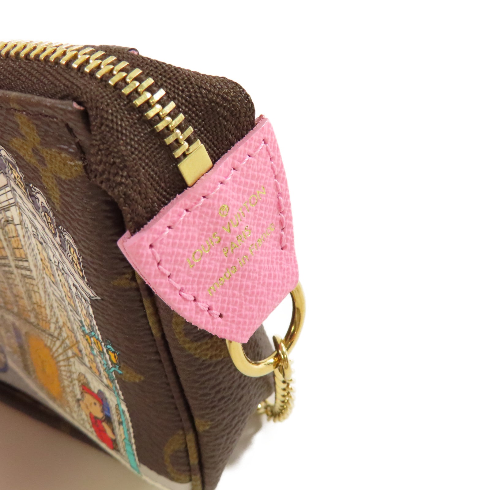 LOUIS VUITTON 【激減優惠】Monogram Mini Pochette Accessoires Pouch金扣鏈帶手挽袋啡色