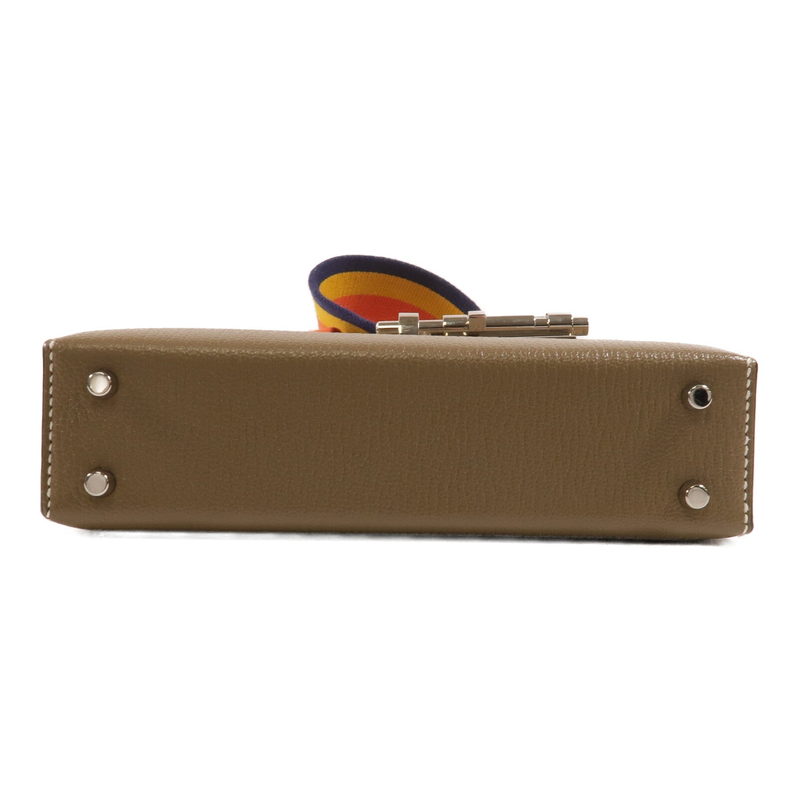 HERMES Chevre皮革Mini Verrou肩背包Etoupe