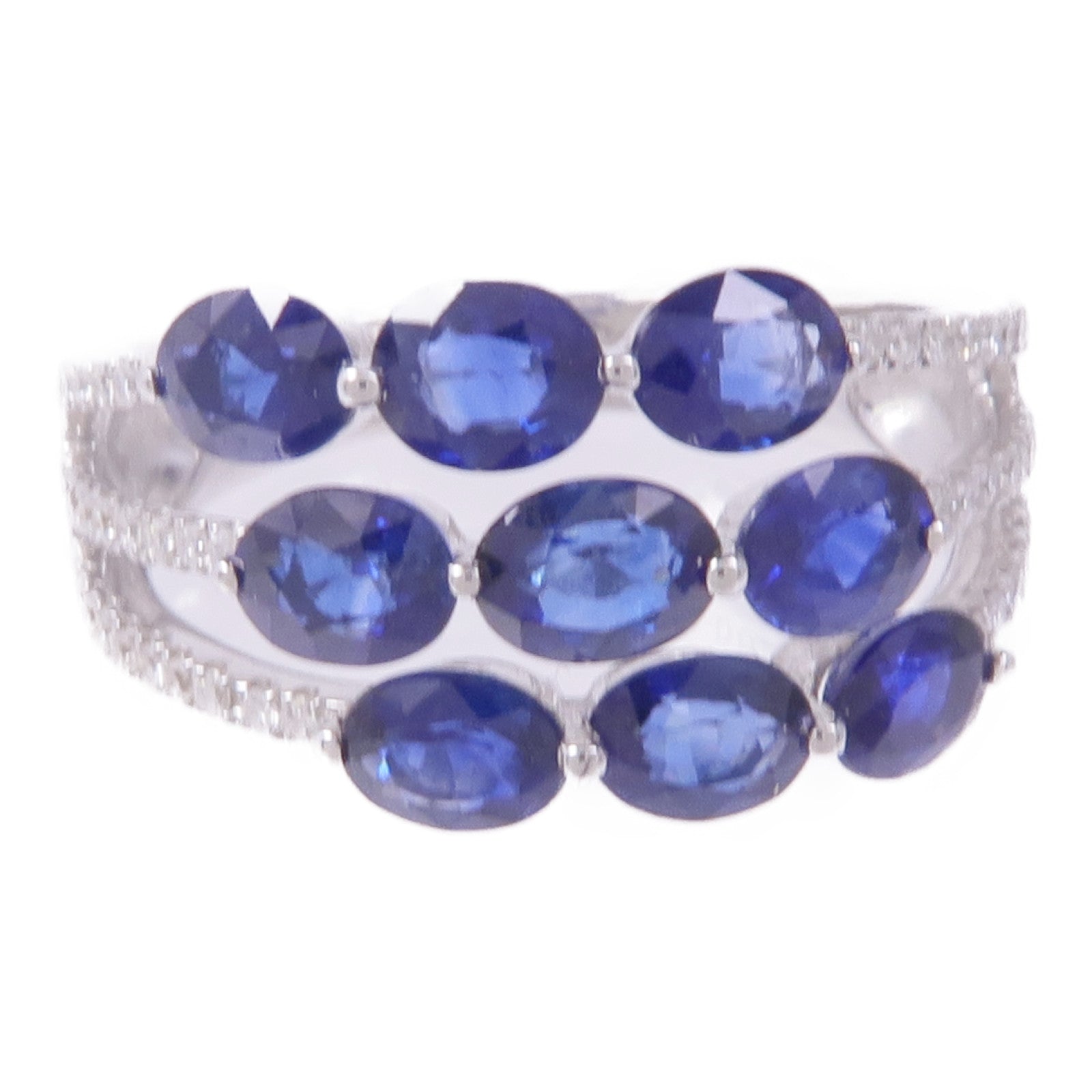 JEWELRY 【激減優惠】18K白金/藍寶石Sapphire Diamond Ring鑽石戒指US#6.5