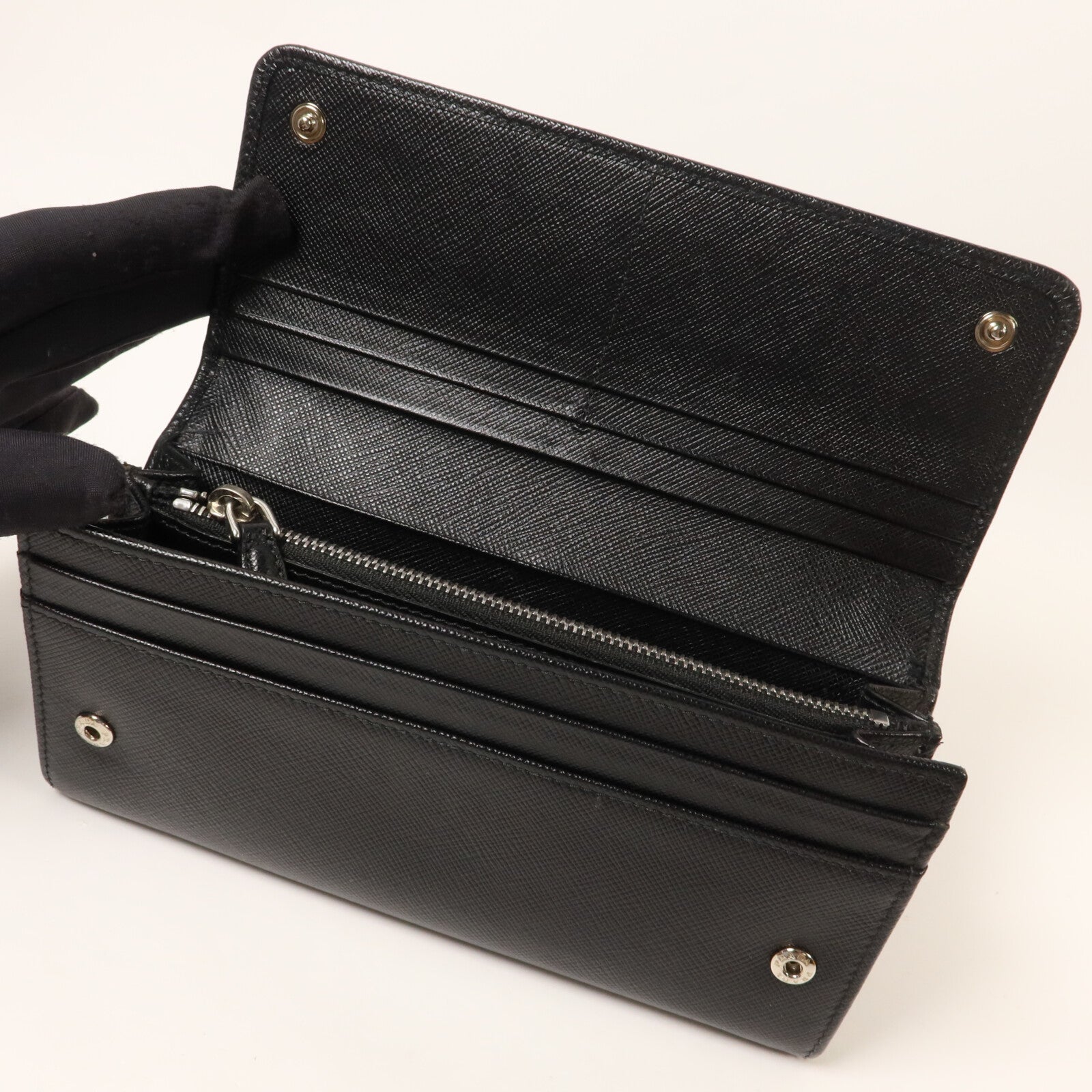 PRADA Saffiano皮革Long Wallet with Card Case長錢包連卡片套