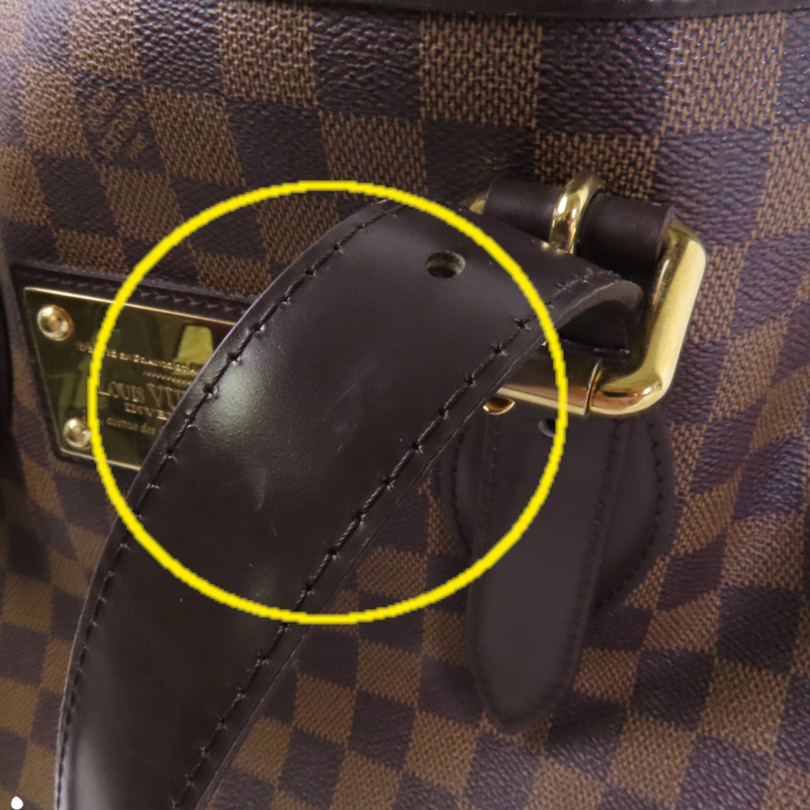 LOUIS VUITTON 【激減優惠】Damier Ebene Hampstead MM金扣肩背袋