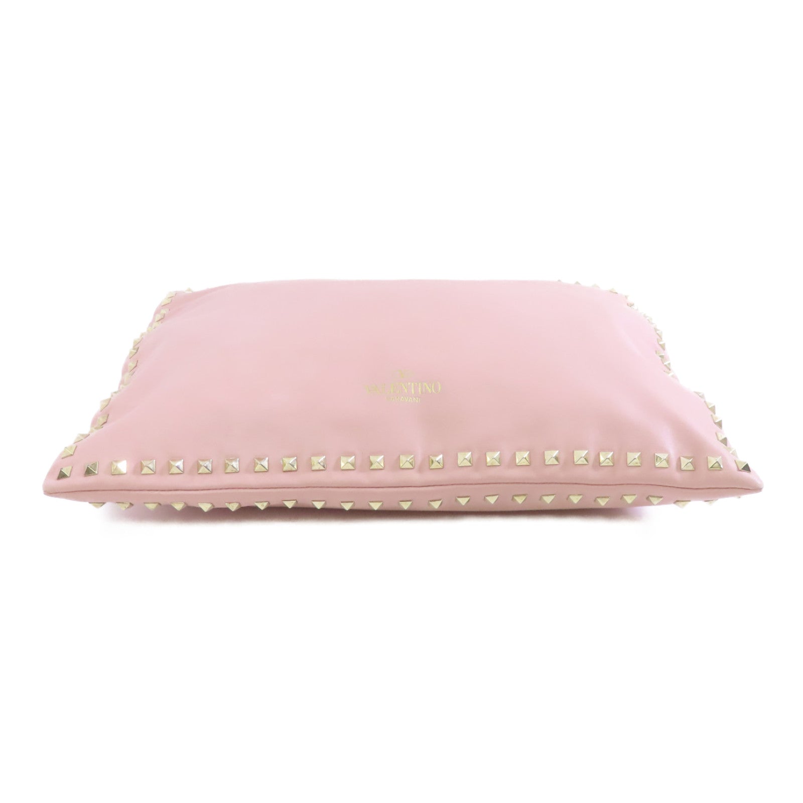 Valentino 【激減優惠】牛皮皮革Clutch Bag金扣手拿包粉紅色