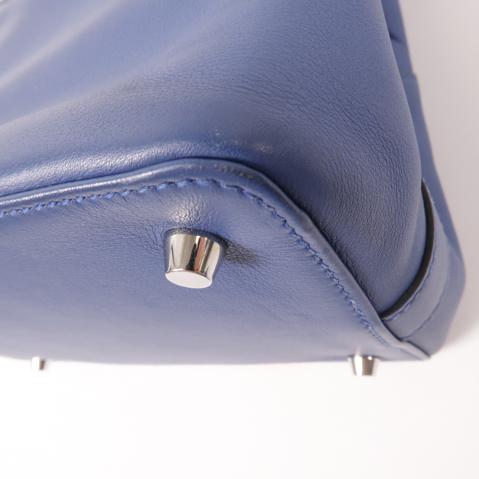 HERMES Swift皮革Toolbox 20手挽肩背兩用袋Bleu Agate