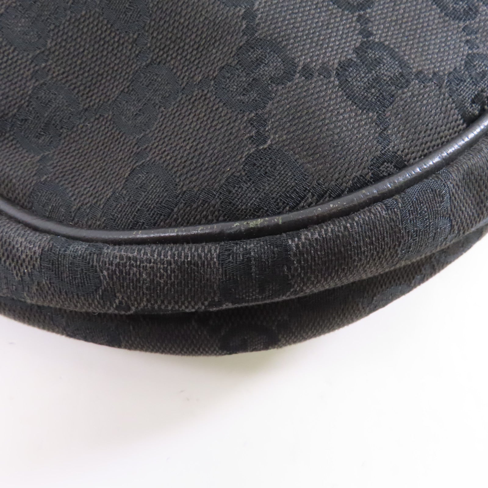 GUCCI 帆布Shoulder Bag銀扣肩背袋黑色