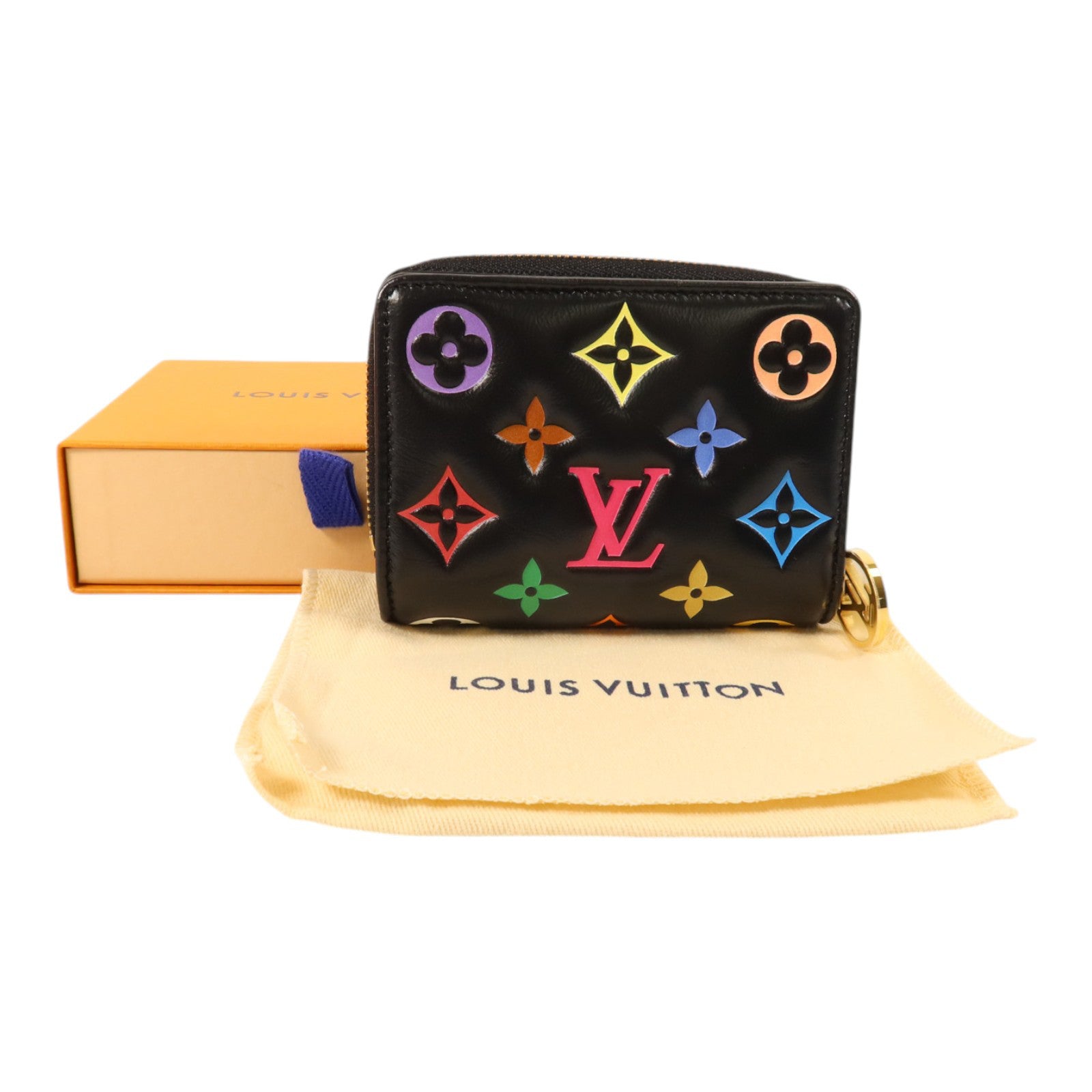 LOUIS VUITTON Monogram Embossed羊皮皮革LVxTM Lou Wallet金扣錢包