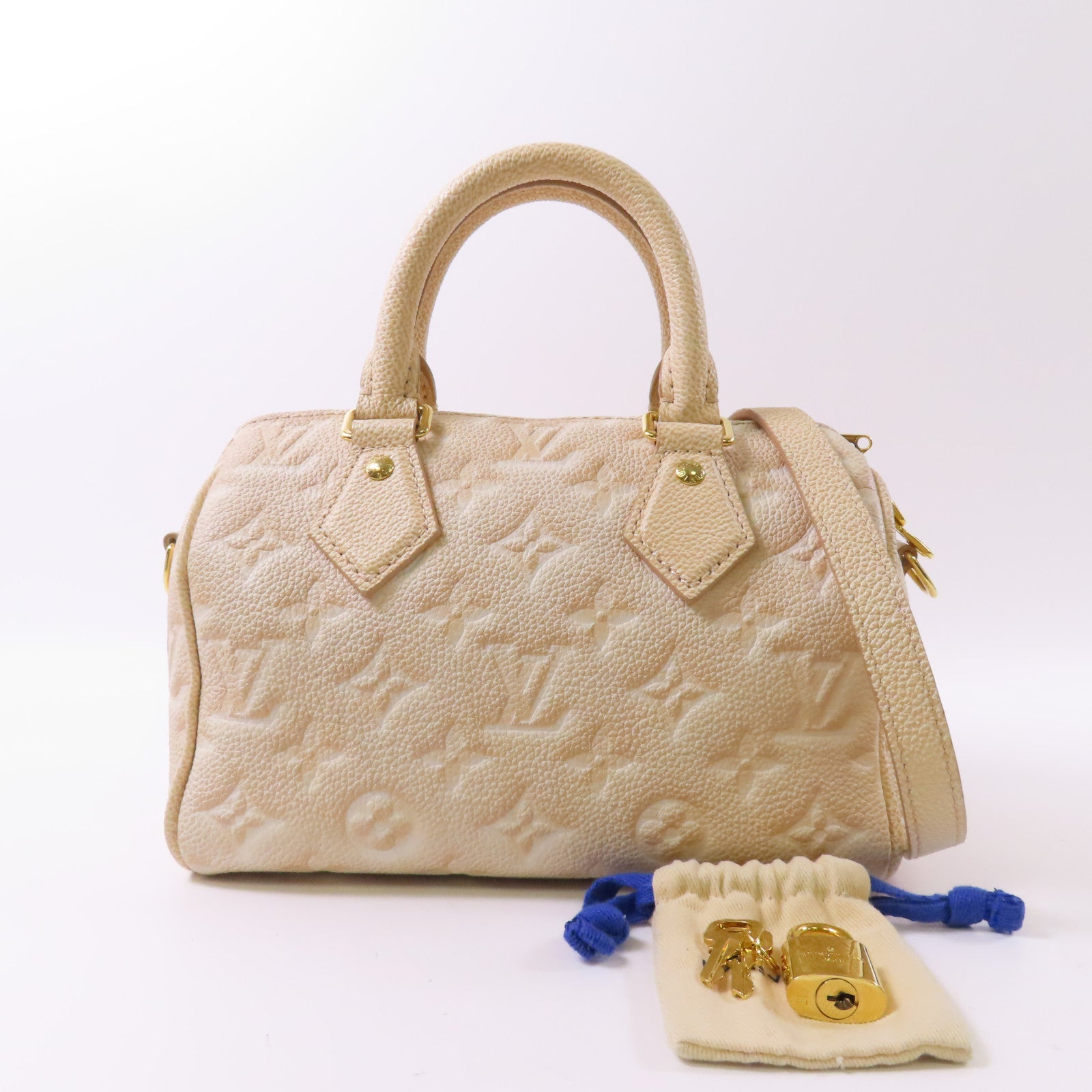 LOUIS VUITTON Monogram Empreinte Speedy Bandouliere金扣手挽肩背兩用袋