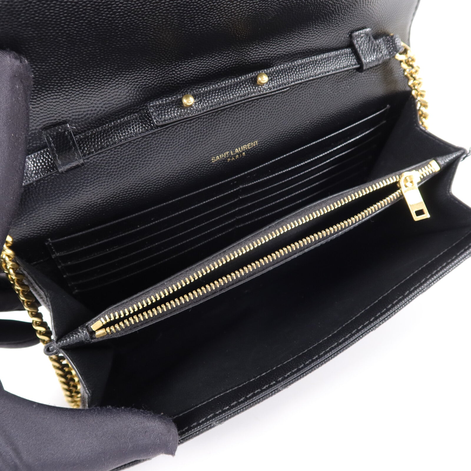 YVES SAINT LAURENT 牛皮皮革Cassandre Envelope鏈帶肩背袋