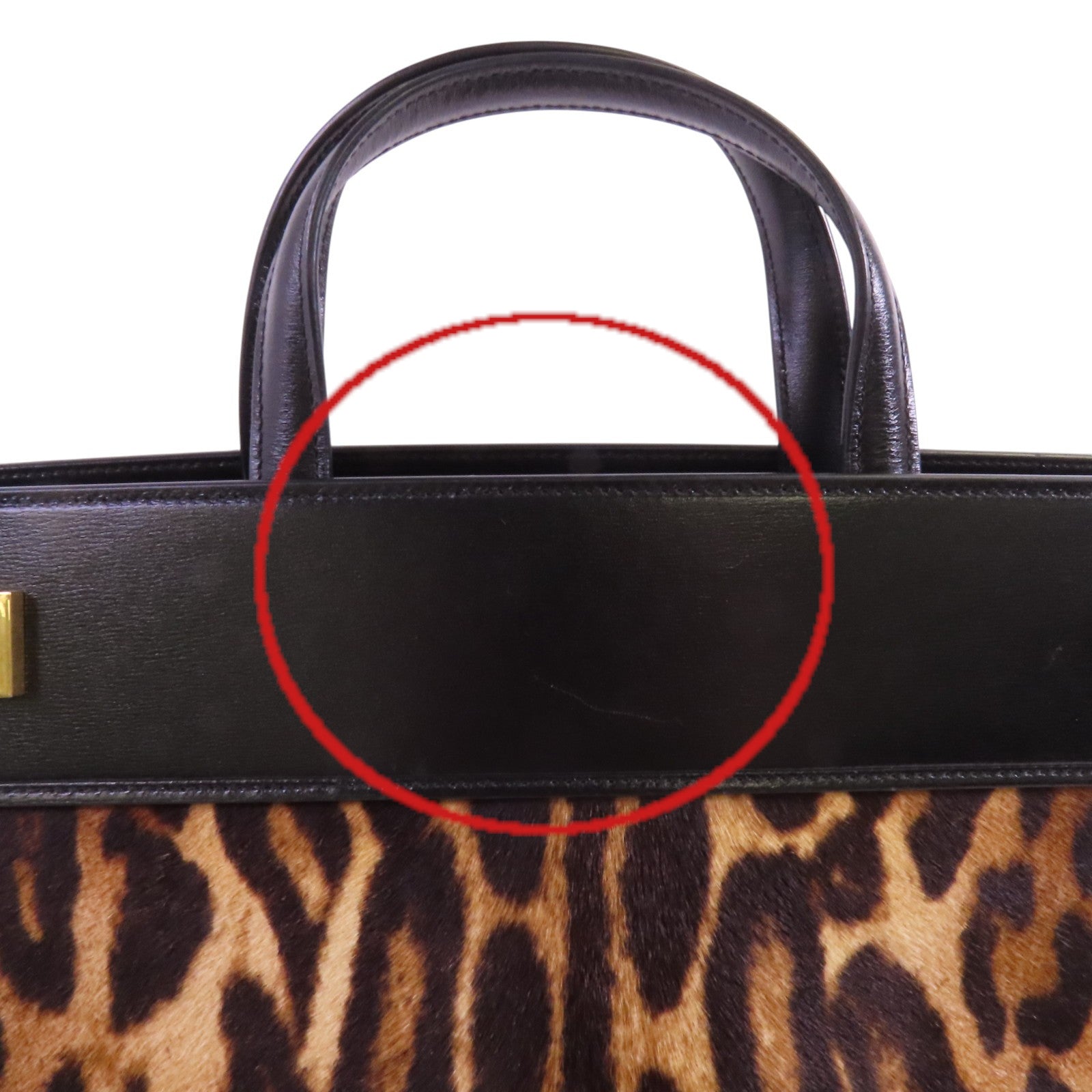 SAINT LAURENT 馬毛Manhattan金扣手挽肩背兩用袋