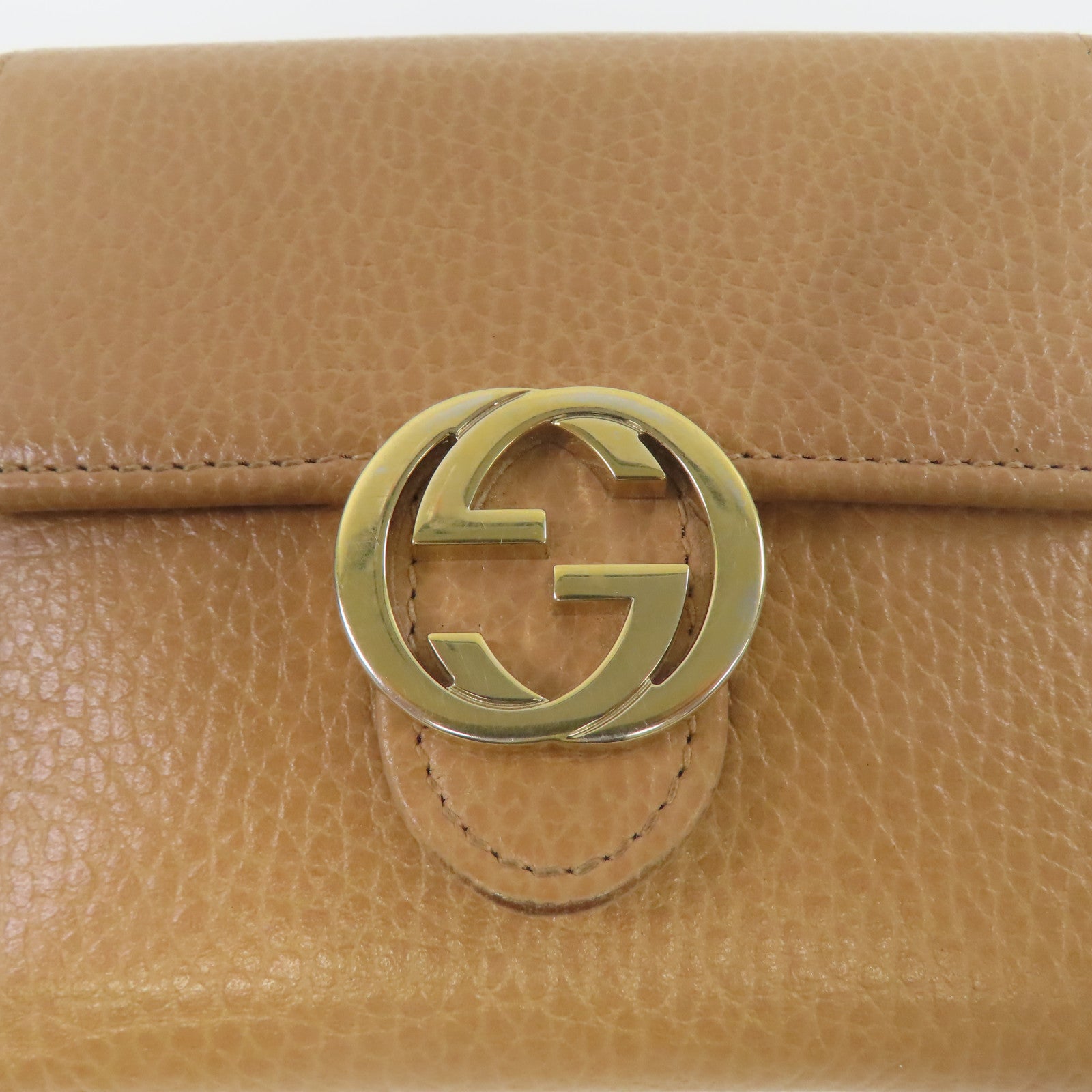 GUCCI 【激減優惠】皮革Wallet金扣錢包啡色