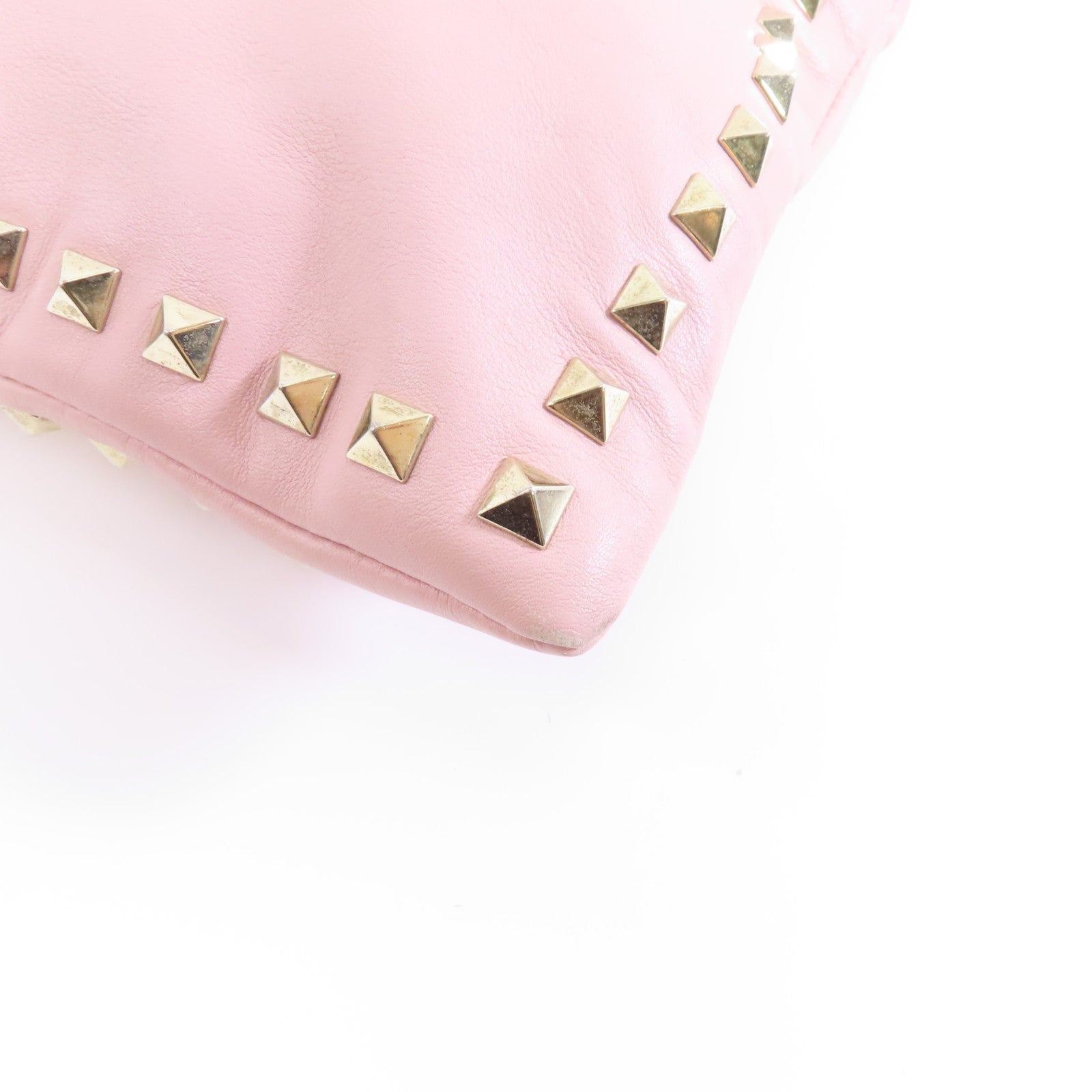 Valentino 【激減優惠】牛皮皮革Clutch Bag金扣手拿包粉紅色
