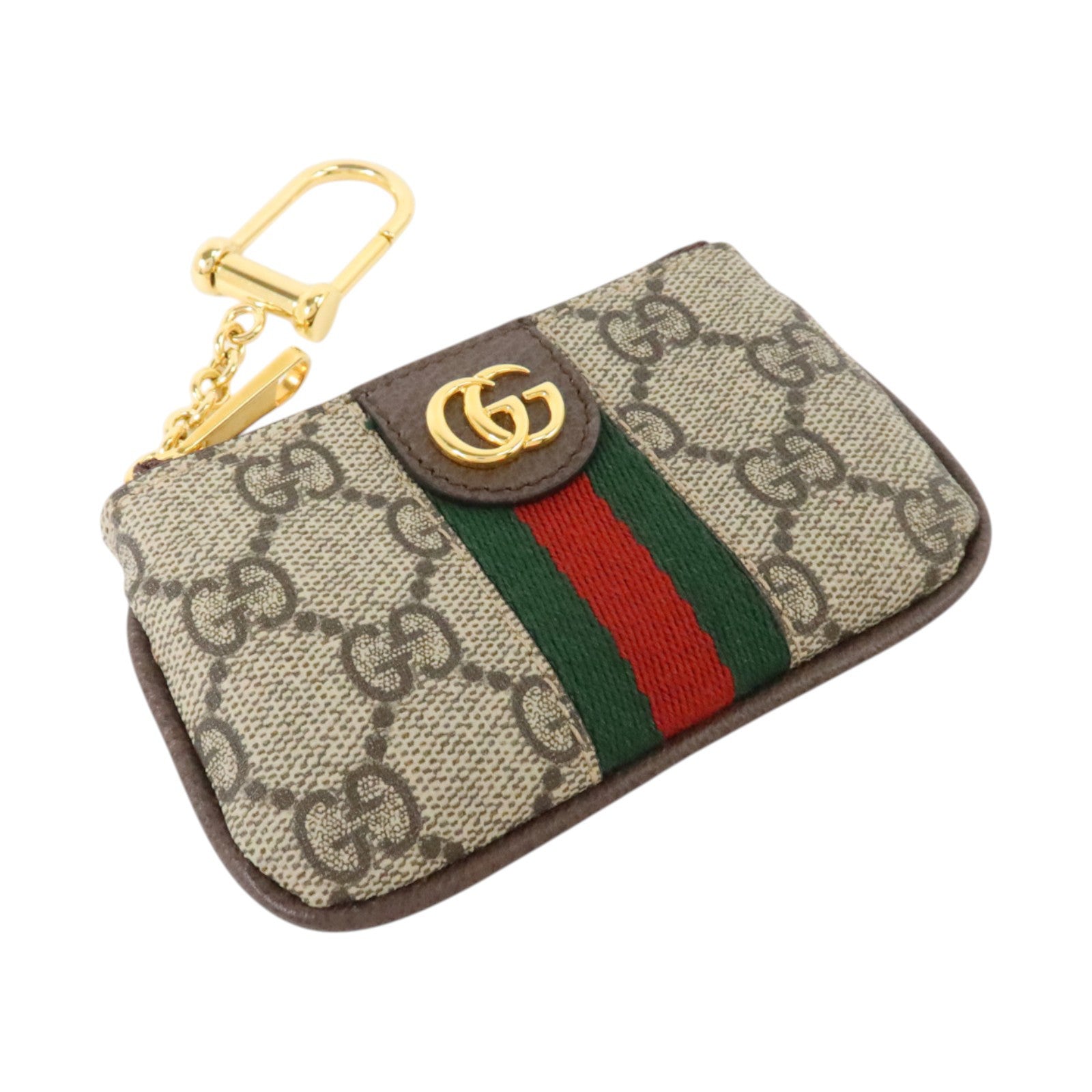 GUCCI 塗層帆布Ophidia GG Key Case金扣鎖匙套