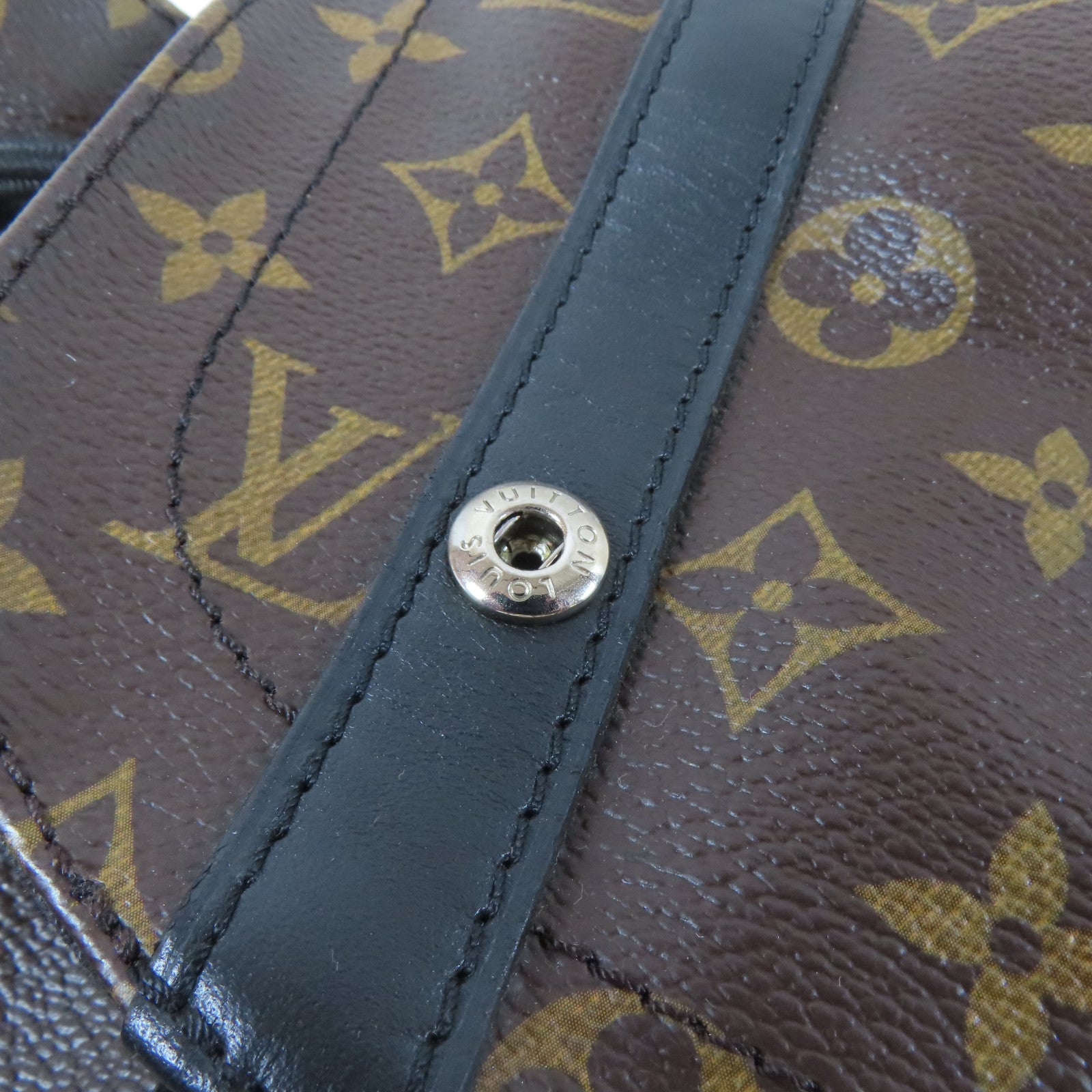 LOUIS VUITTON Monogram Macassar Christopher MM銀扣背包啡色
