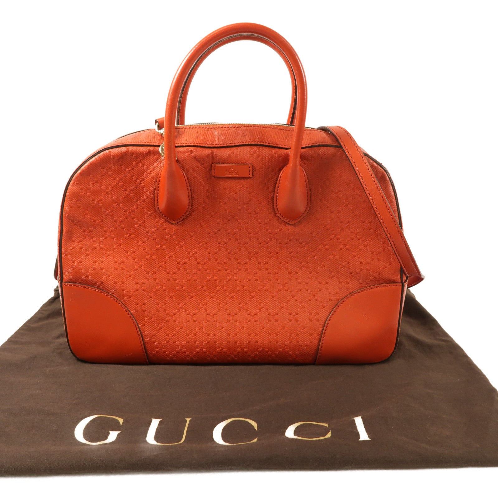 GUCCI 牛皮皮革2 Way Shoulder銀扣手挽肩背兩用袋