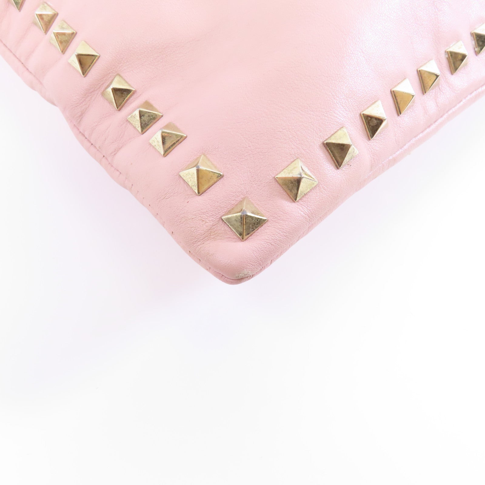 Valentino 【激減優惠】牛皮皮革Clutch Bag金扣手拿包粉紅色