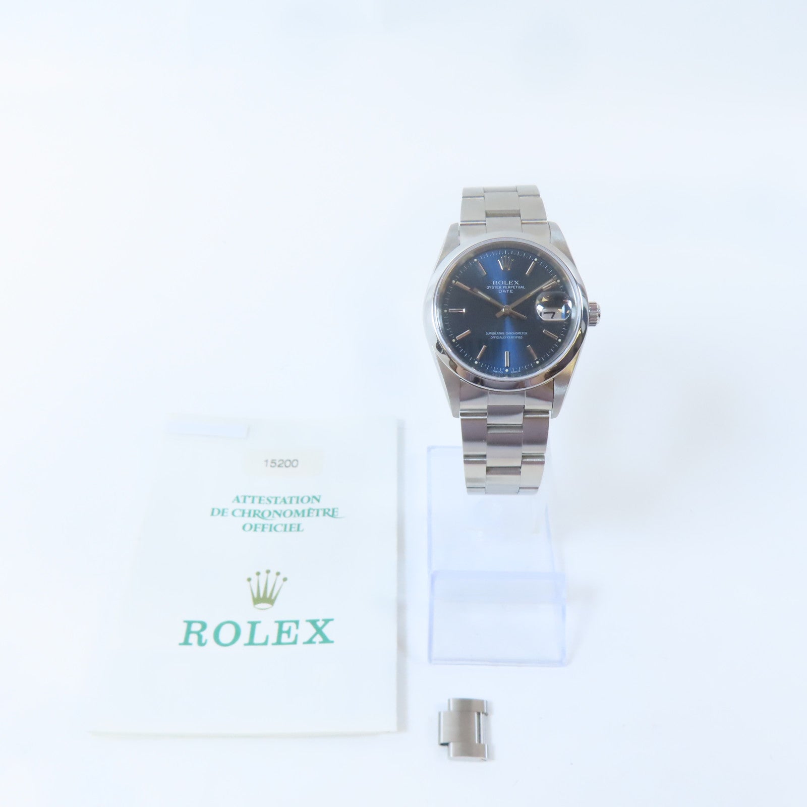 ROLEX Oyster Perpetual Date不鏽鋼手錶自動機芯藍色