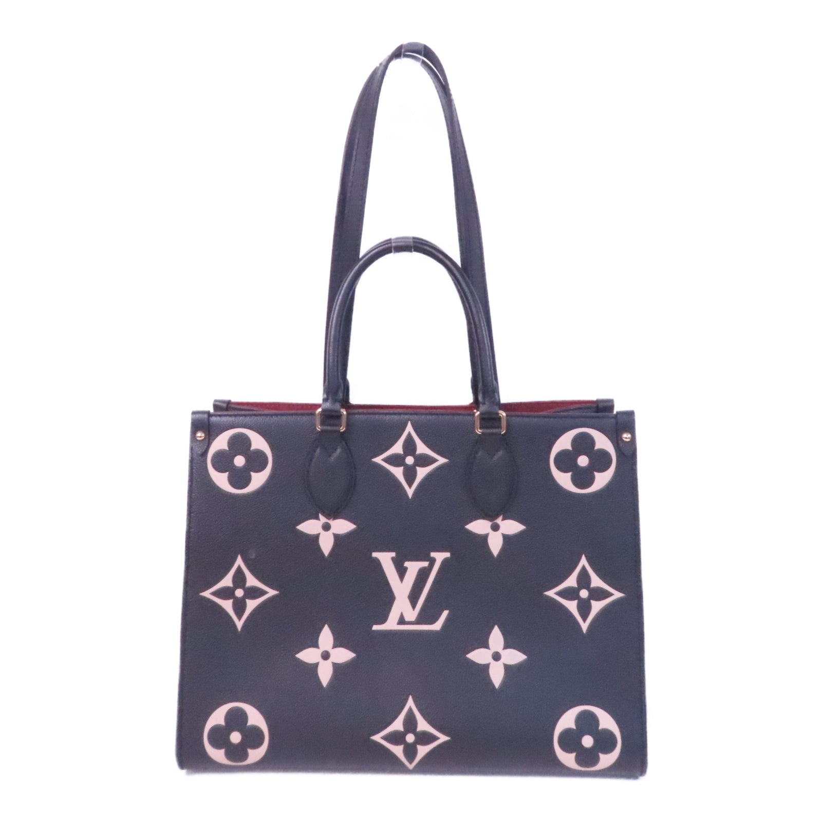 LOUIS VUITTON Monogram Empreinte On The Go 金扣手挽肩背兩用袋黑色