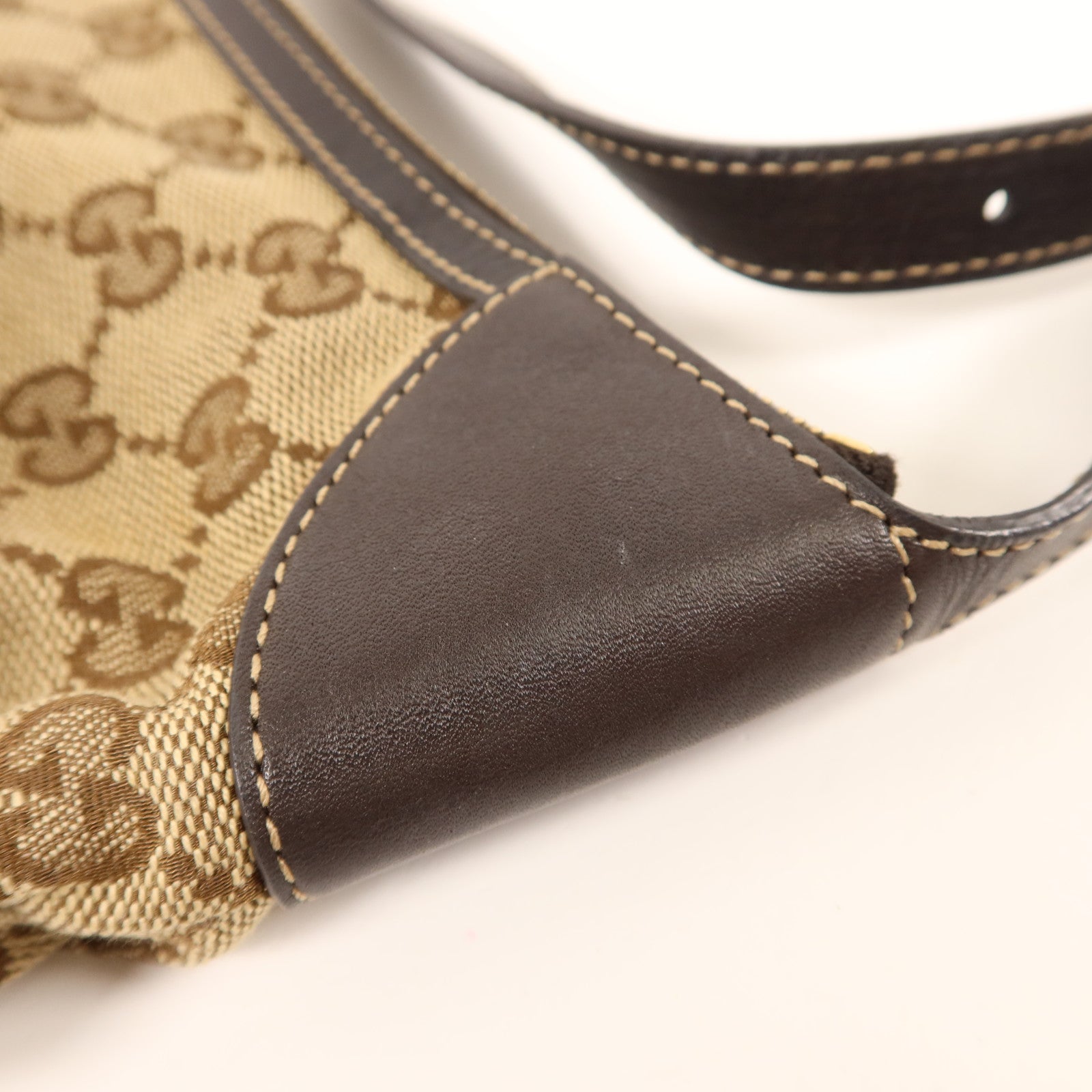 GUCCI 帆布Accessory Pouch Sherry Line Vintage金扣手挽袋