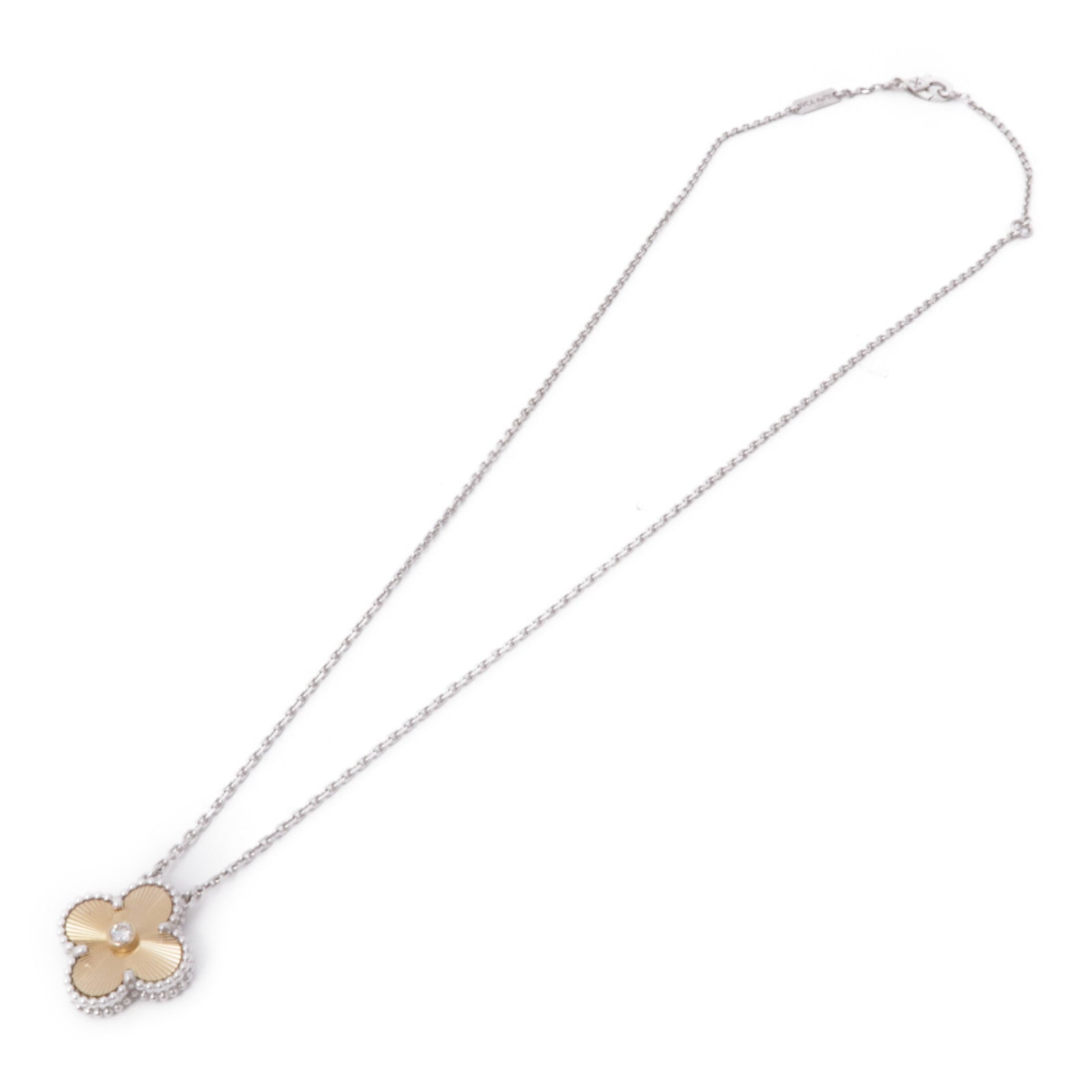 Van Cleef & Arpels 18K白金/玫瑰金 Vintage Alhambra Pendant項鍊