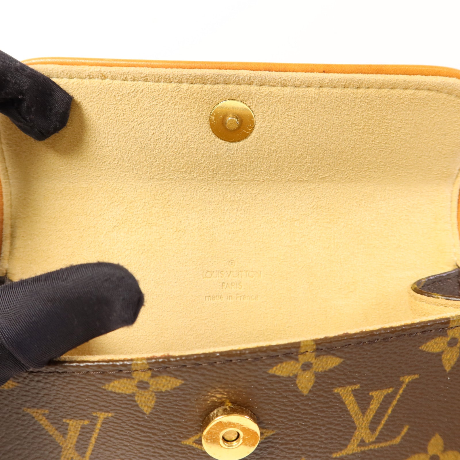 LOUIS VUITTON Monogram Pochette Florentine金扣腰包棕色