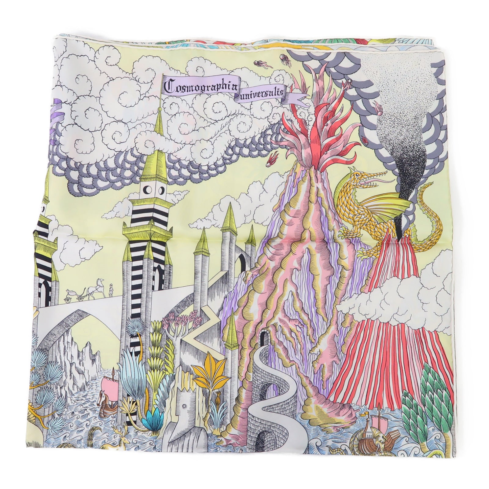 HERMES 絲質Scarf圍巾彩色