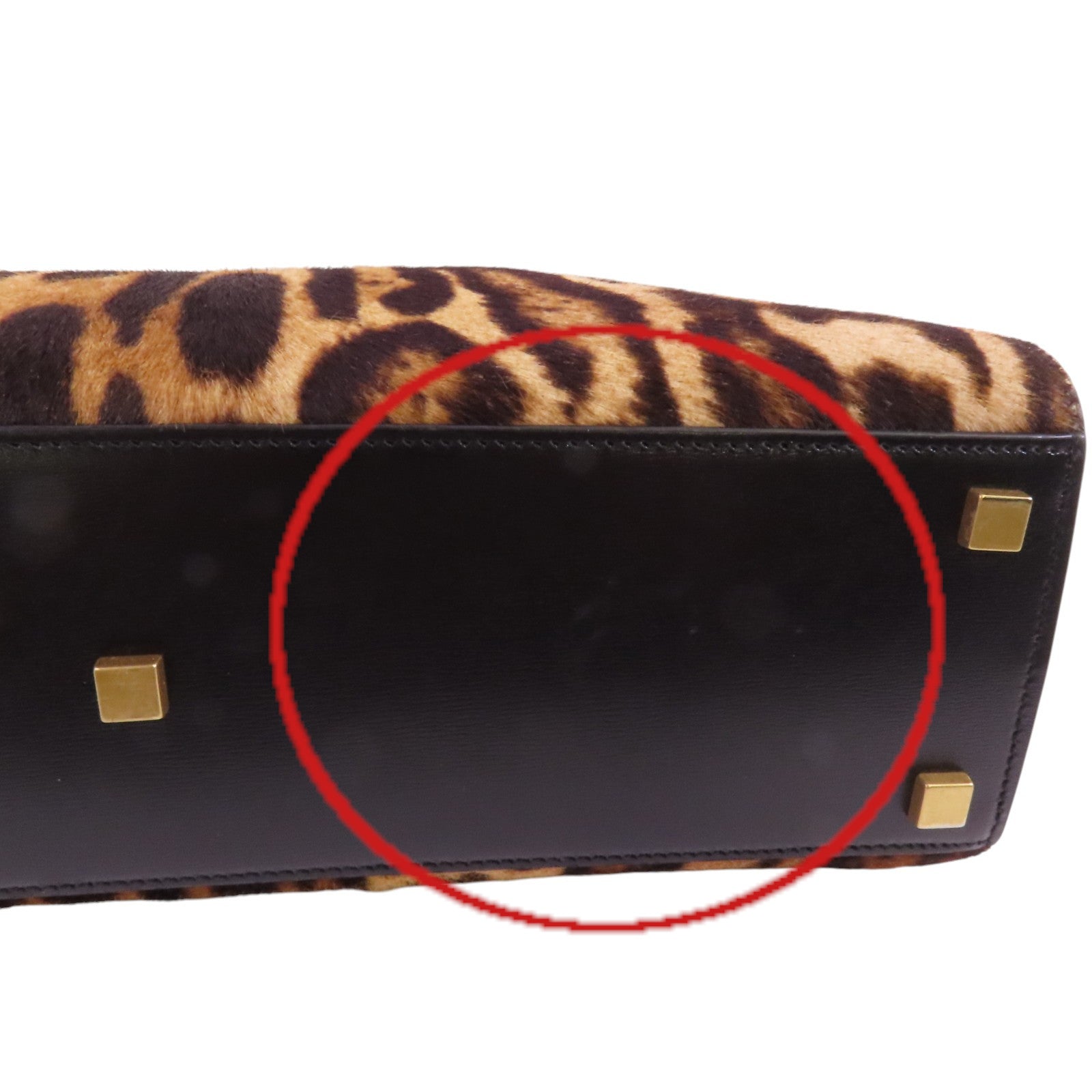 SAINT LAURENT 馬毛Manhattan金扣手挽肩背兩用袋