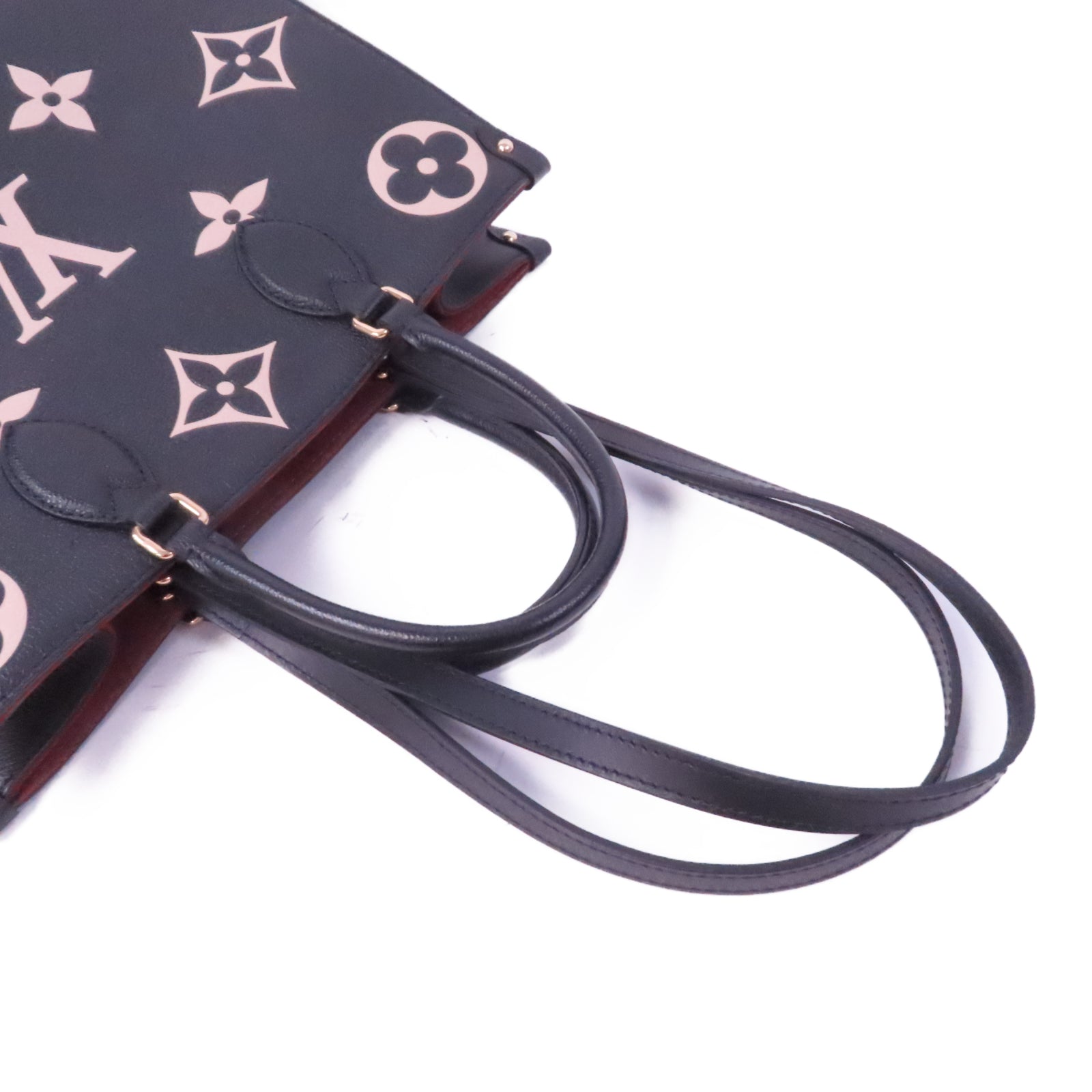LOUIS VUITTON Monogram Empreinte On The Go 金扣手挽肩背兩用袋黑色