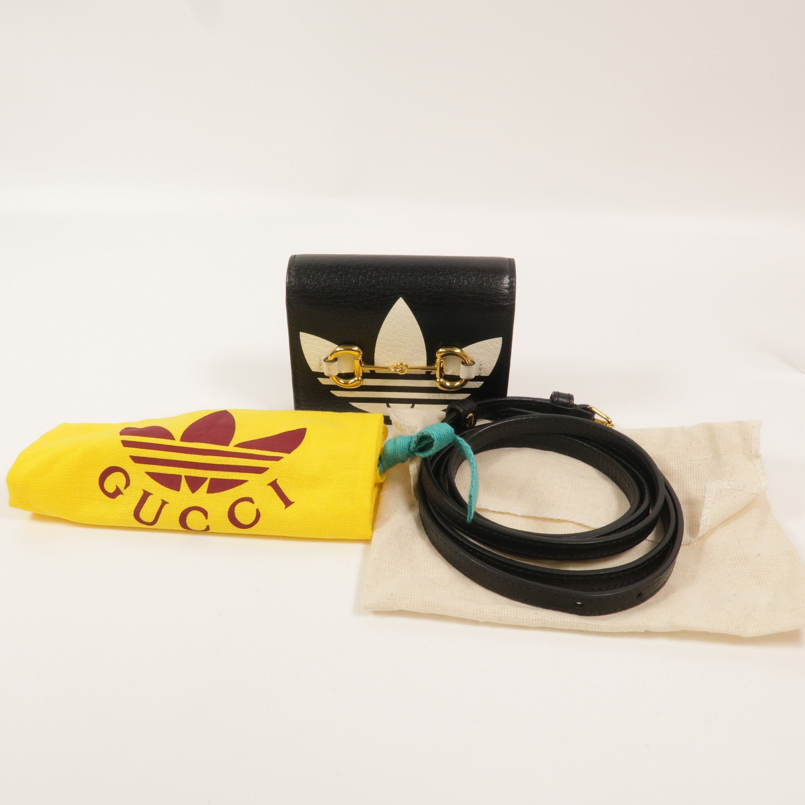 GUCCI 牛皮皮革GucciXAdidas Horsebit Card Case Wallet錢包