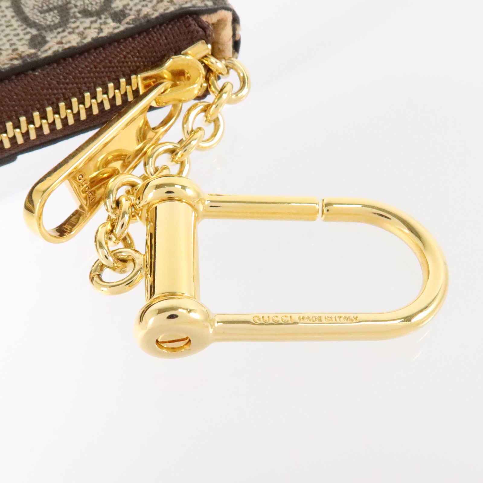 GUCCI 塗層帆布Ophidia GG Key Case金扣鎖匙套