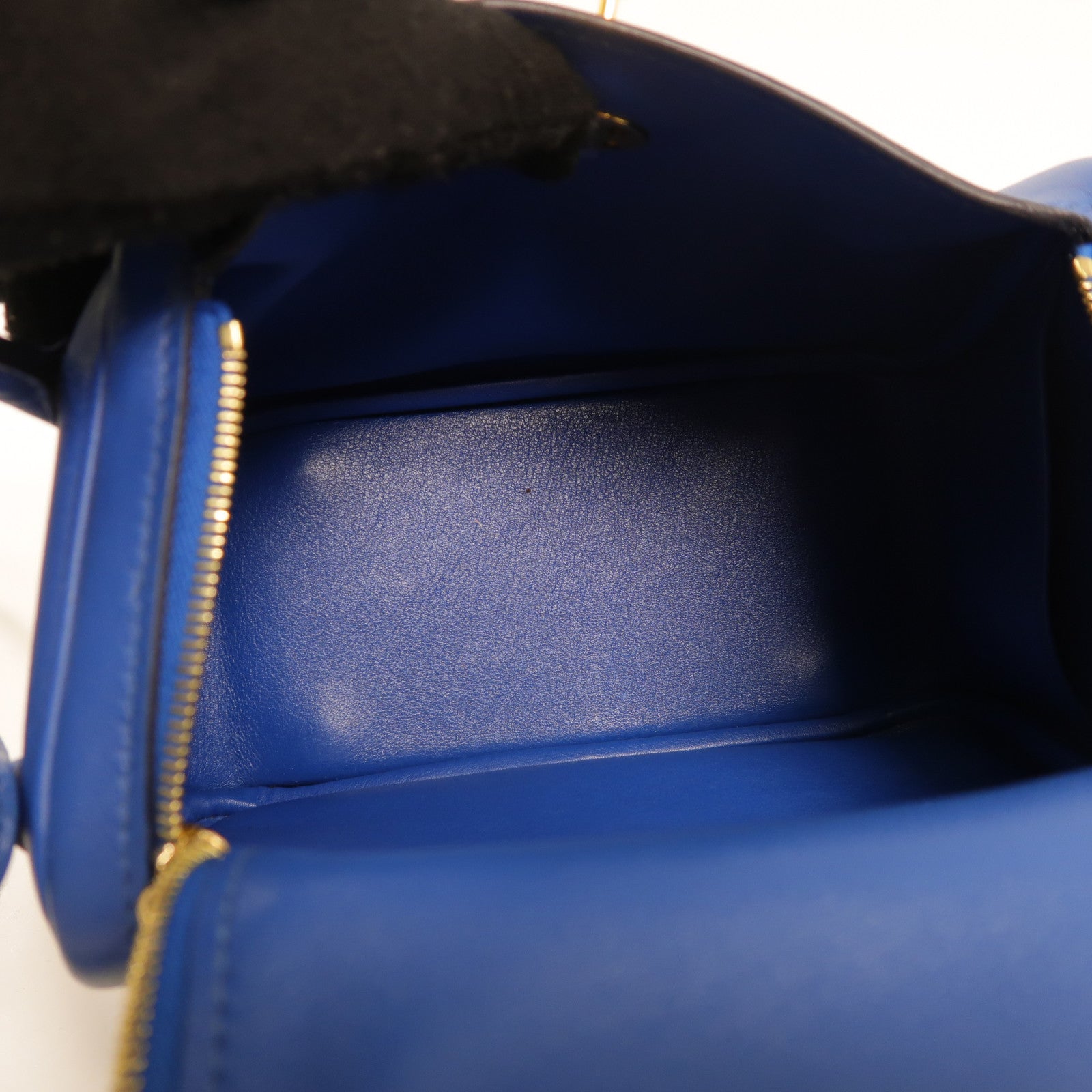 HERMES GHW Mini Lindy 20 Handbag Shoulder Bag Swift Leather Bleu France