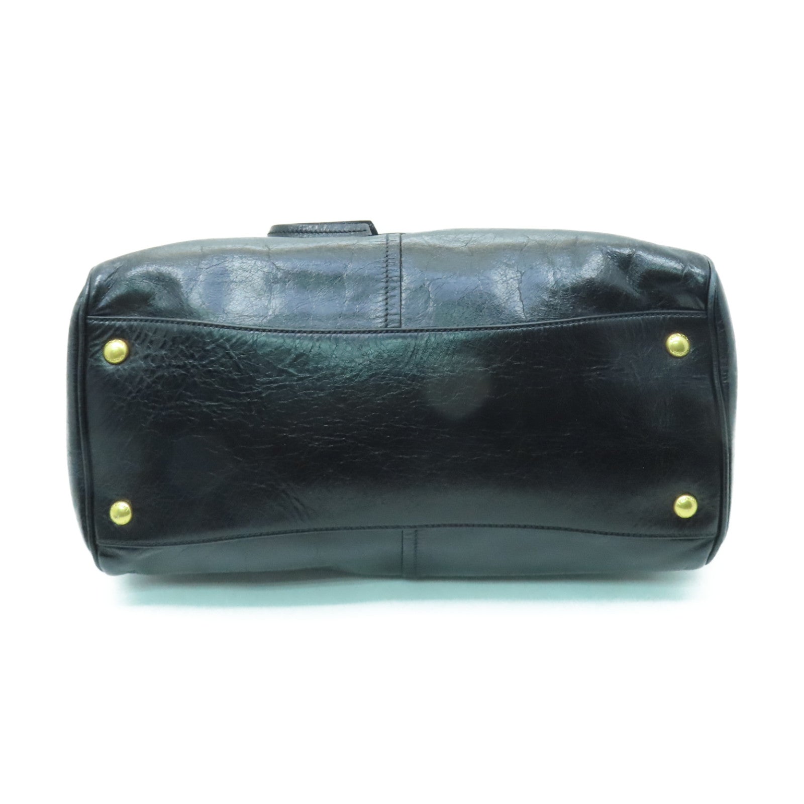 PRADA 【激減優惠】牛皮皮革2way Shoulder Bag金扣手挽肩背兩用袋黒色