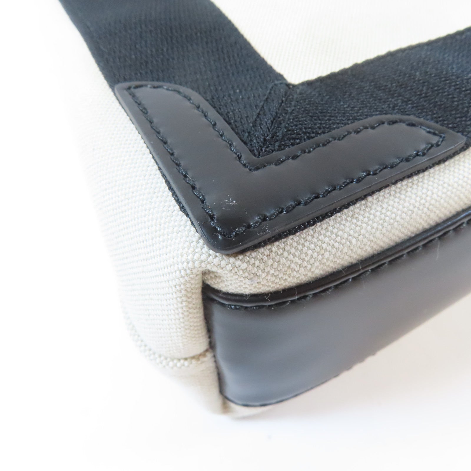 BALENCIAGA 帆布Navy XS Cabas 2 Way Shoulder Bag銀扣手挽肩背兩用袋米色/黑色