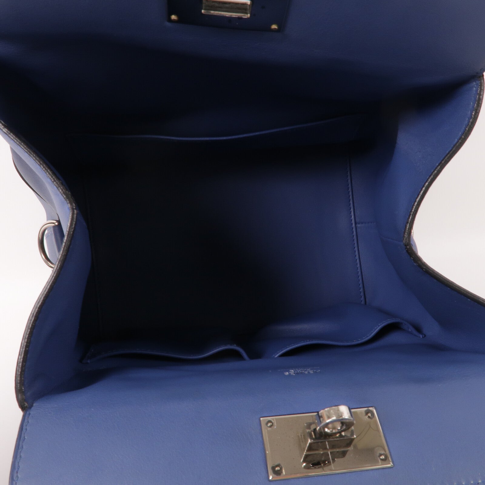 HERMES Swift皮革Toolbox 20手挽肩背兩用袋Bleu Agate