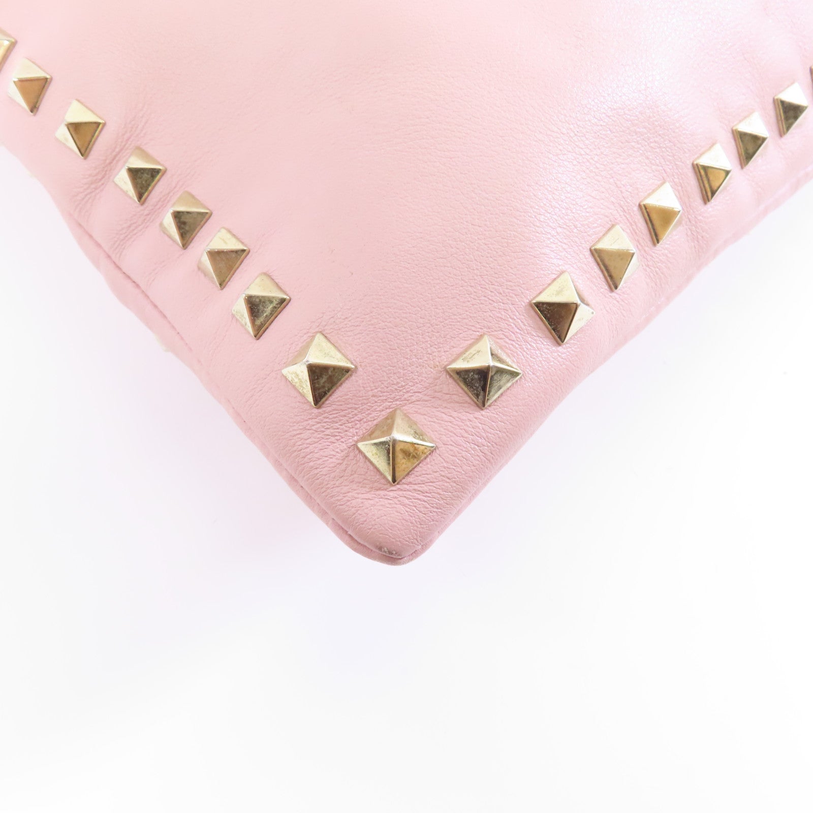 Valentino 【激減優惠】牛皮皮革Clutch Bag金扣手拿包粉紅色