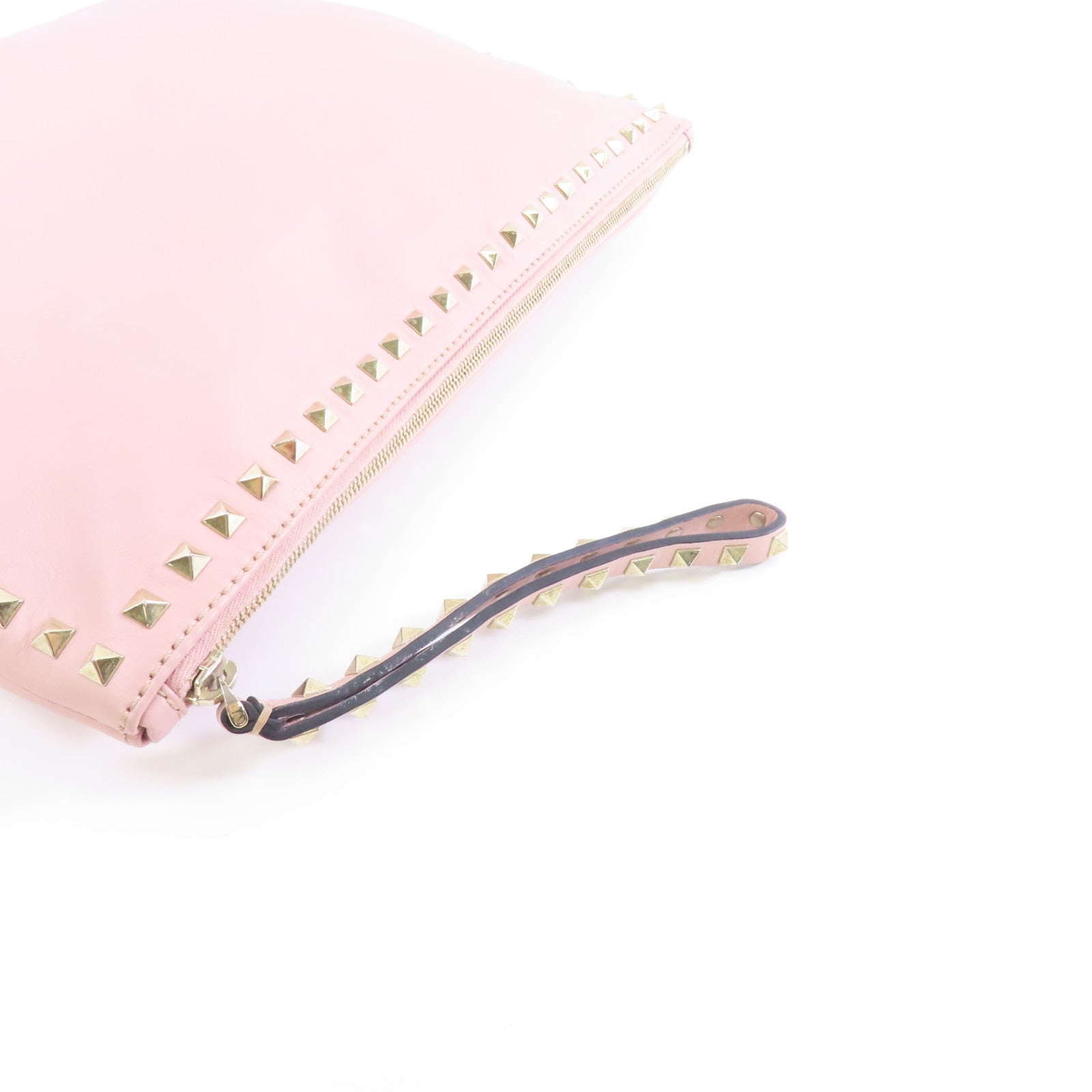 Valentino 【激減優惠】牛皮皮革Clutch Bag金扣手拿包粉紅色