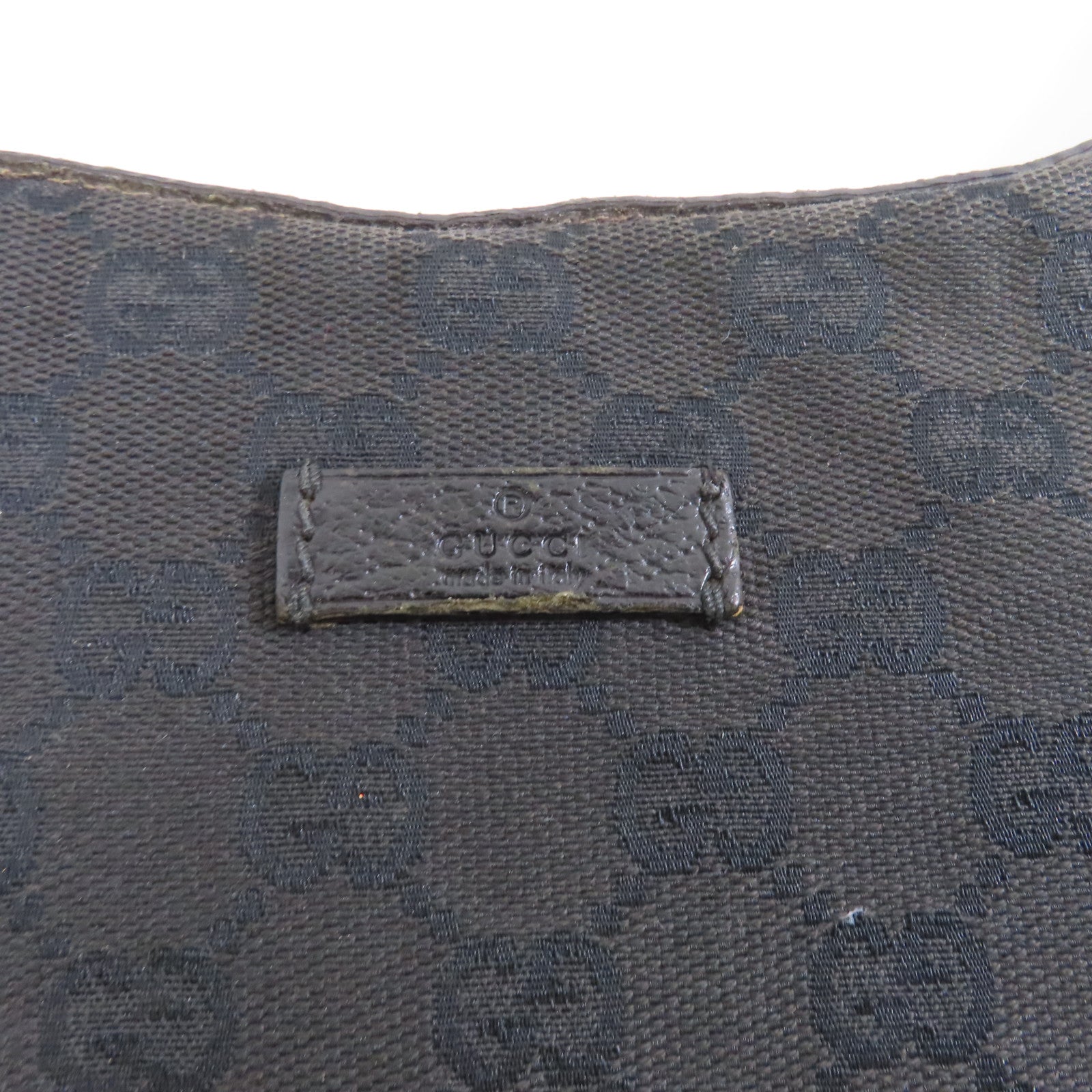 GUCCI 帆布Shoulder Bag銀扣肩背袋黑色